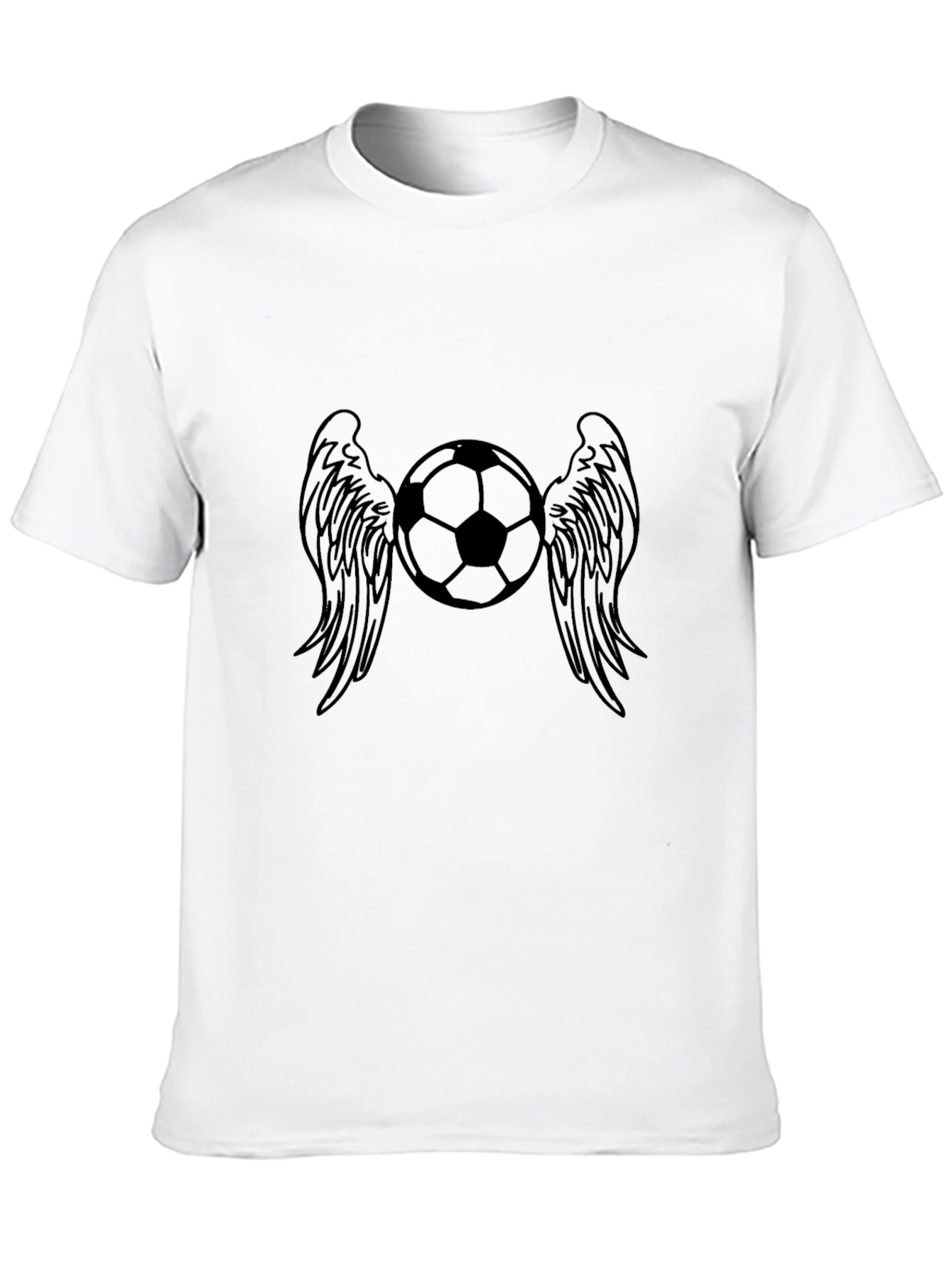 Black Soccer Ball Wings Graphic Tee - Black view 10
