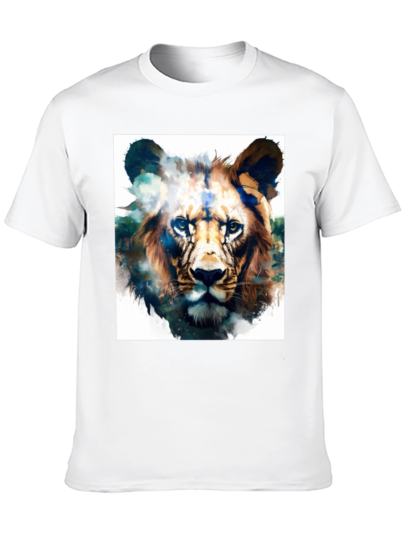 Black Lion Graphic Black T-Shirt - Artistic Animal Tee view 10