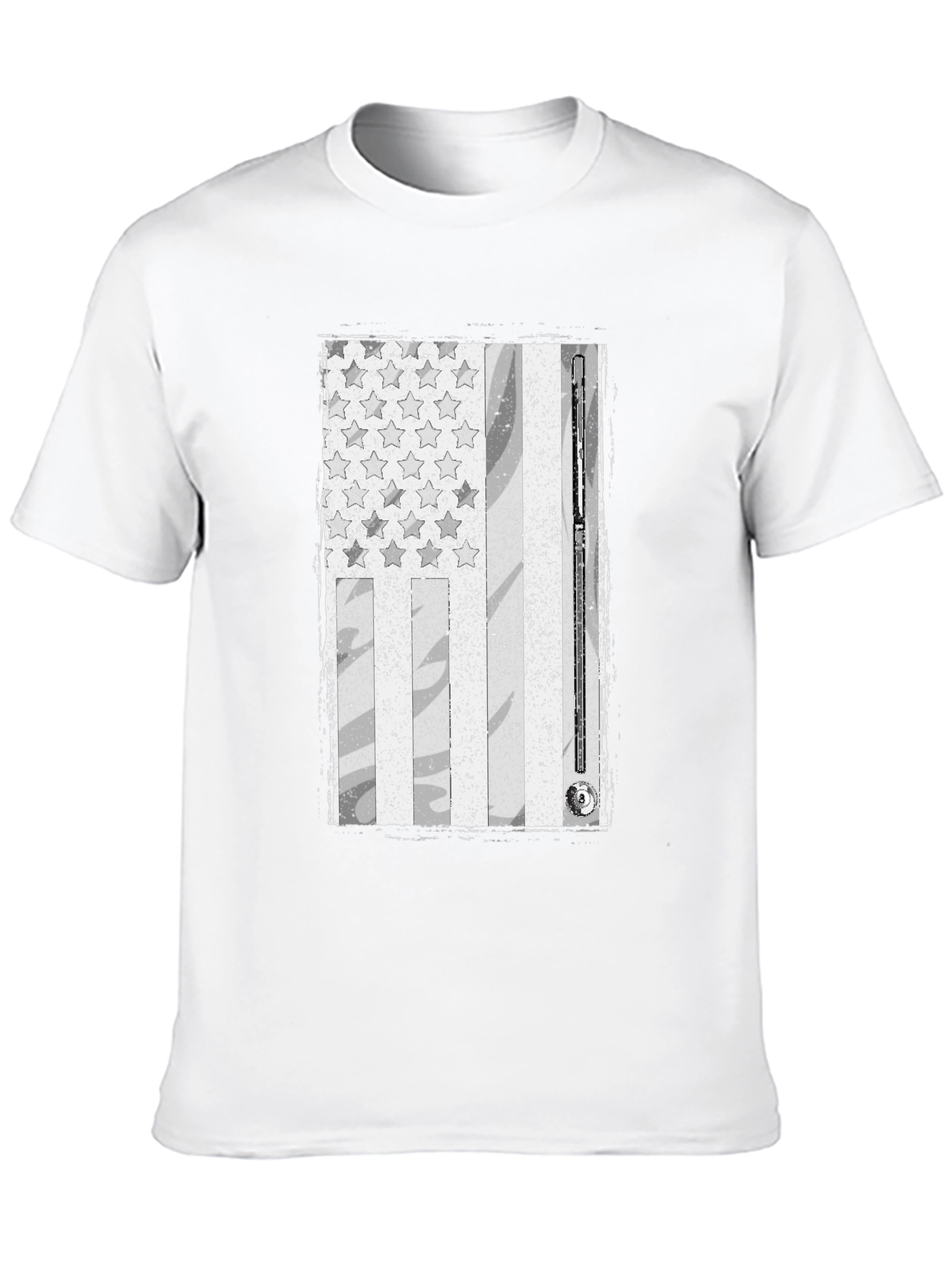 Black Distressed American Flag Billiards T-Shirt view 10