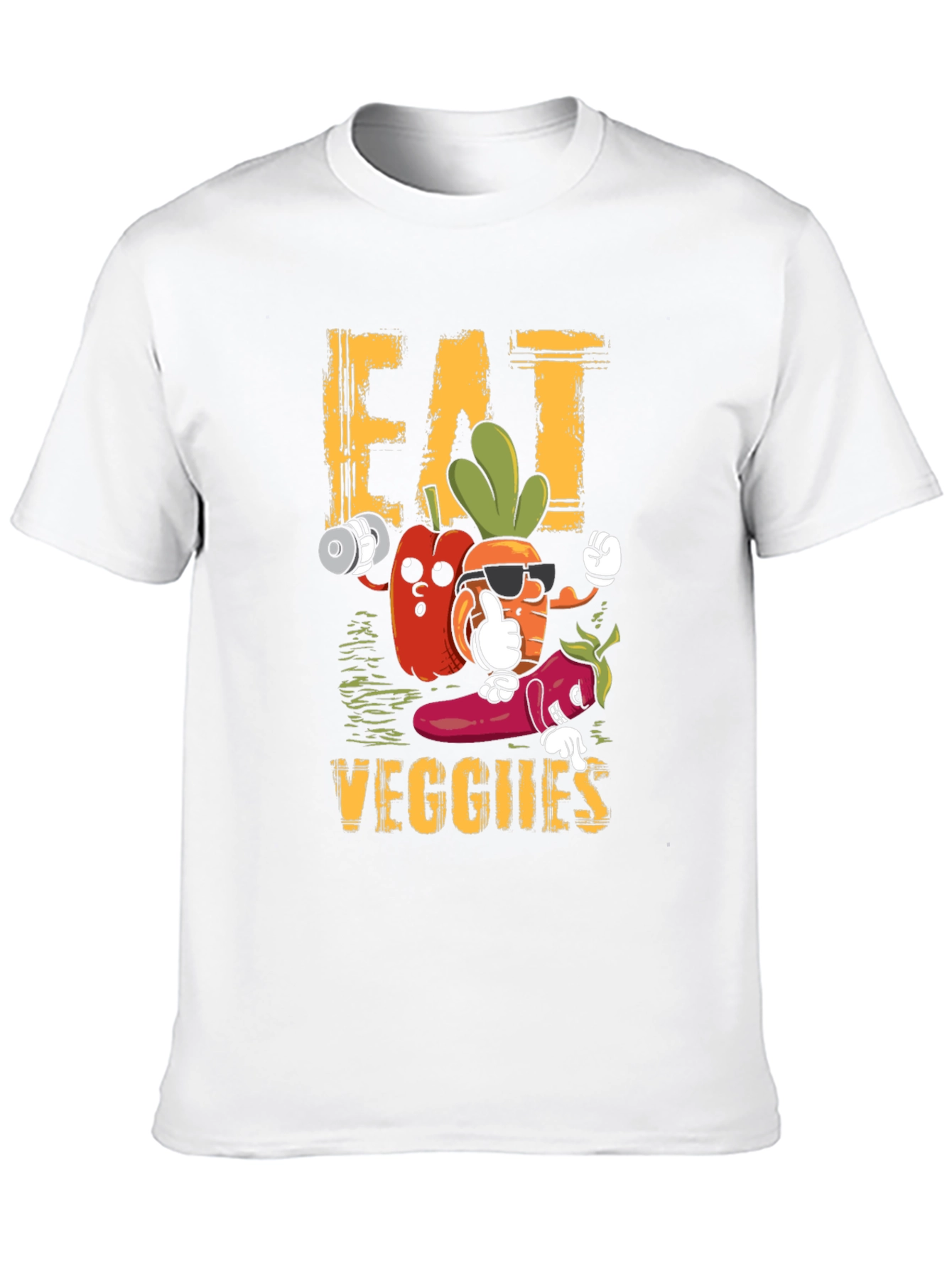 Eat Veggies T-Shirt - Cartoon Veggie Characters - 10