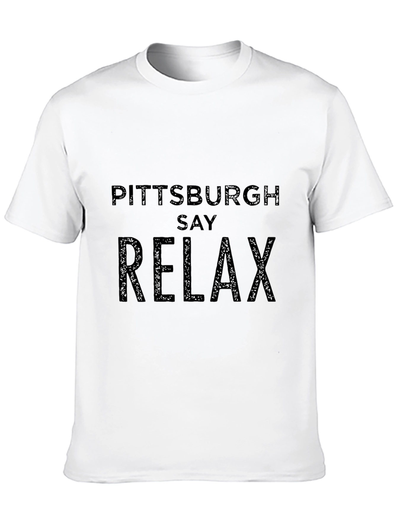 Black Pittsburgh Say Relax Black Graphic Tee Shirt view 10