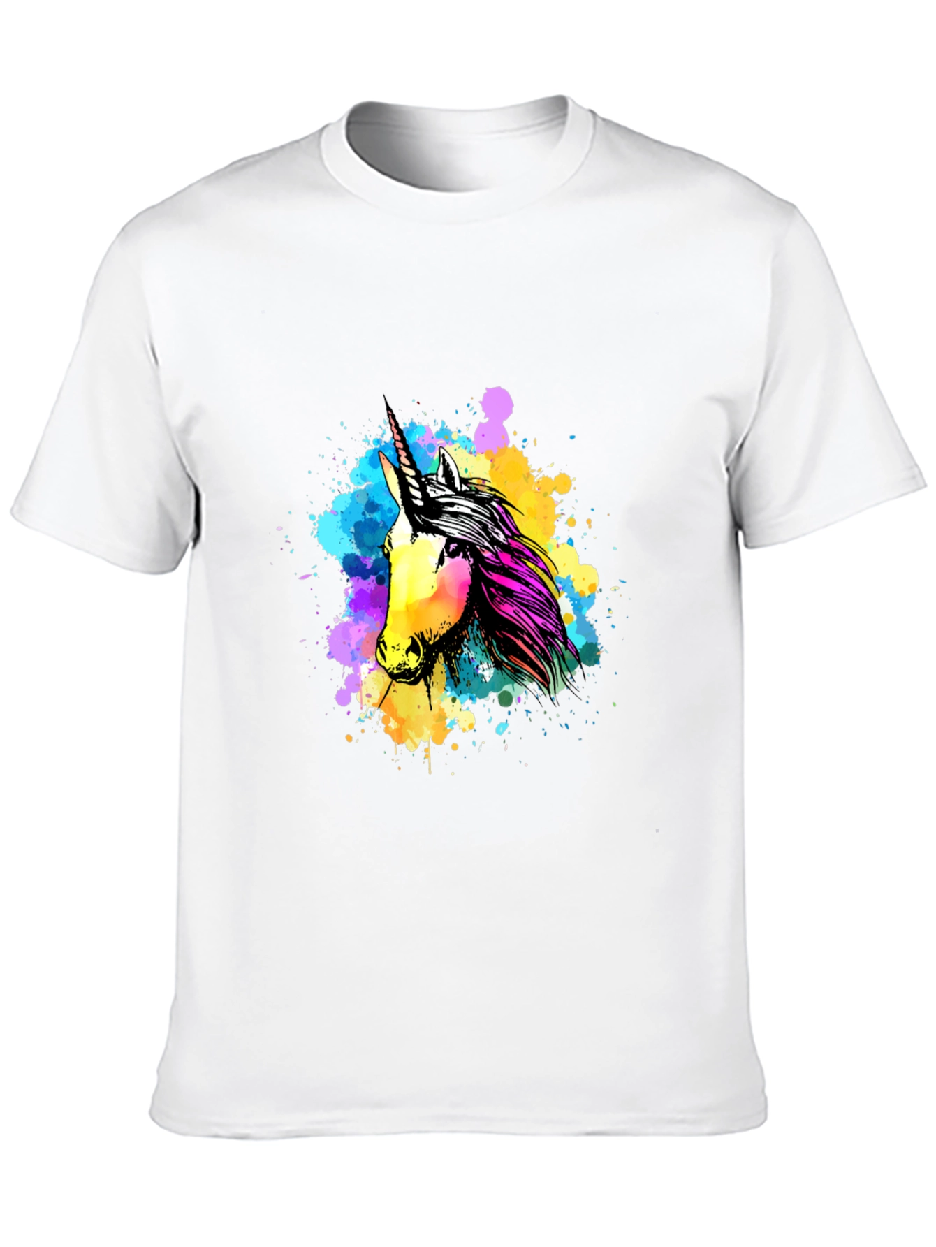 Black Unicorn Splash Graphic Tee - Men's Black T-Shirt view 10