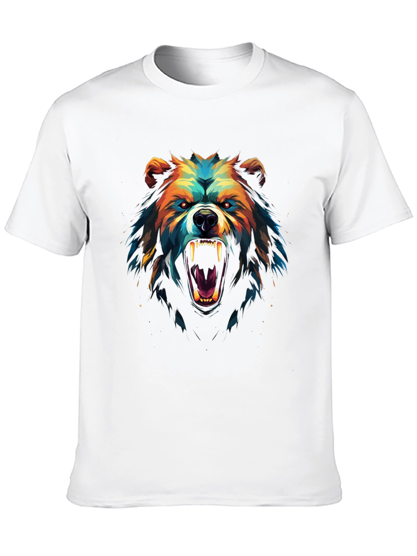 Black Fierce Bear Graphic Black T-Shirt view 10