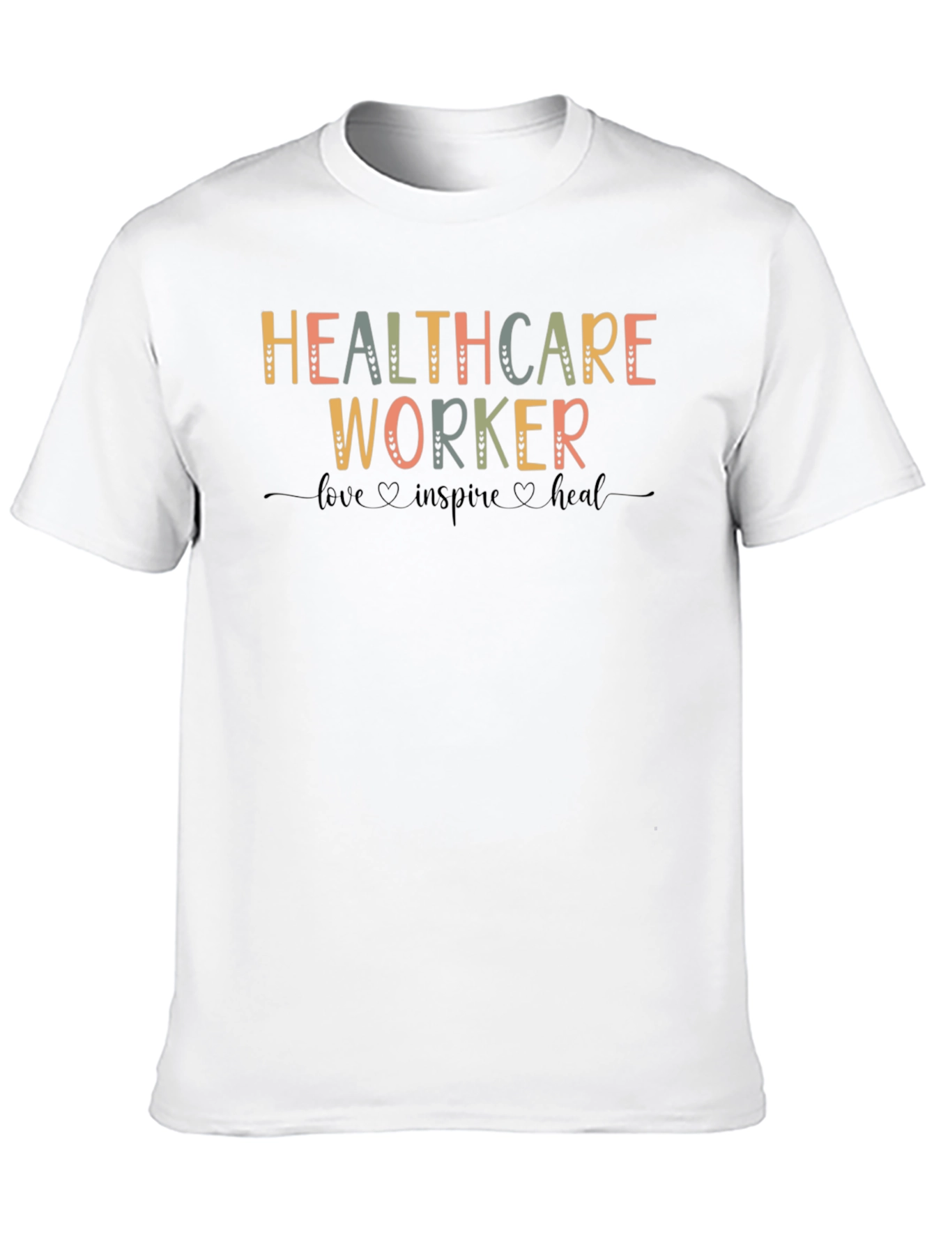 Black Healthcare Worker Love Inspire Heal T-Shirt view 10