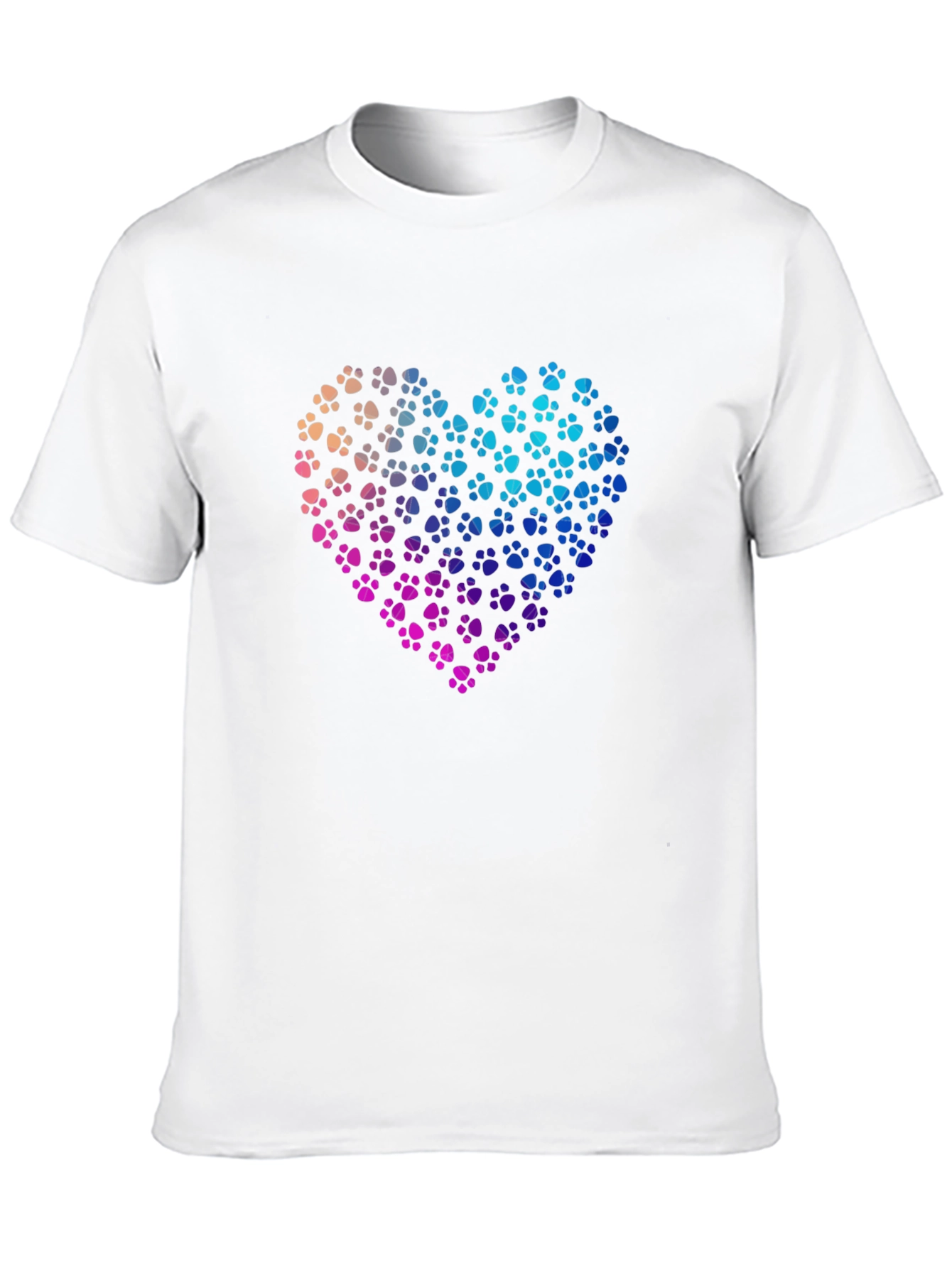 Black Paw Print Heart Graphic T-Shirt - Black view 10