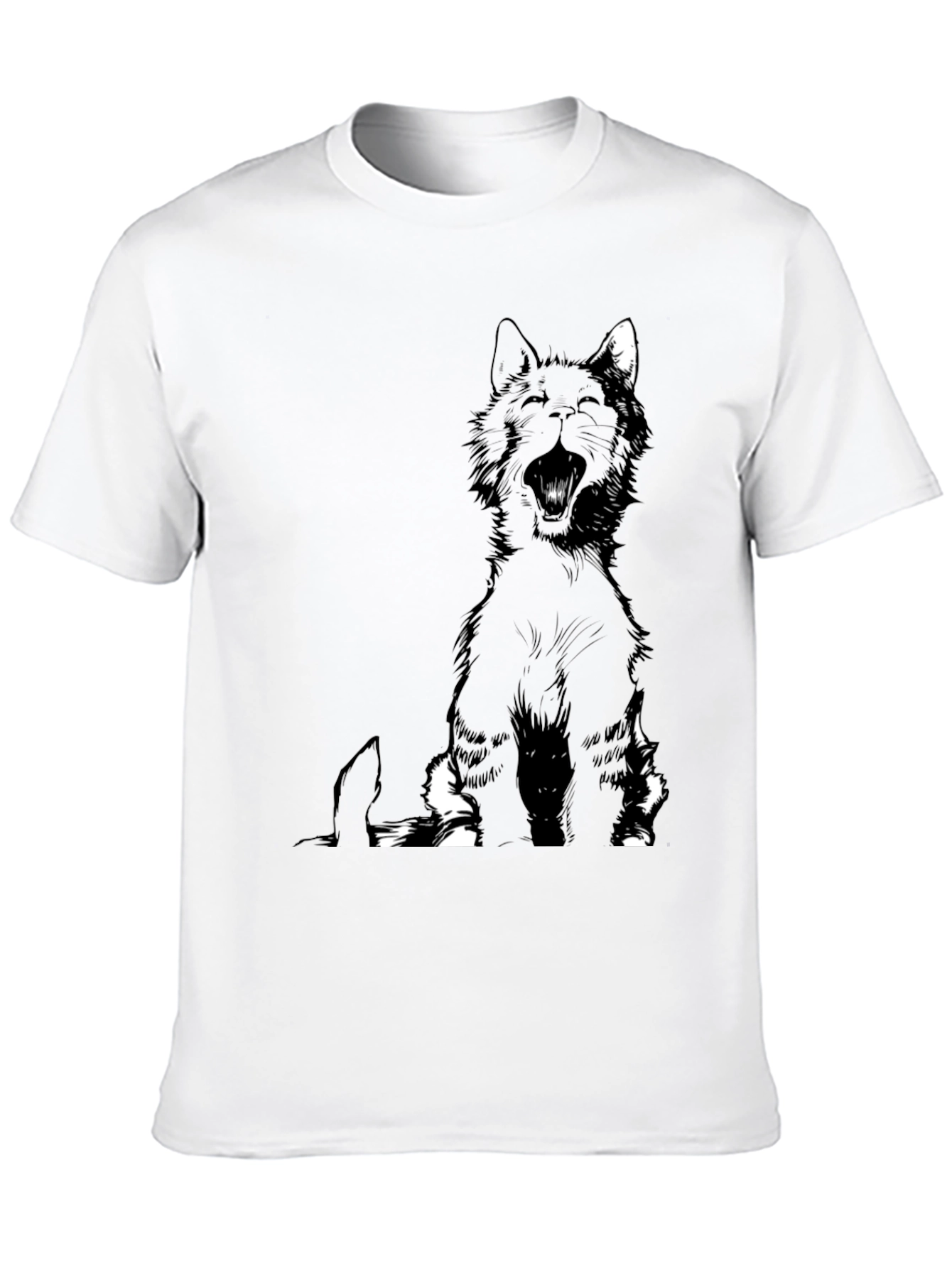 Black Black Cat Yawning Graphic Tee view 10