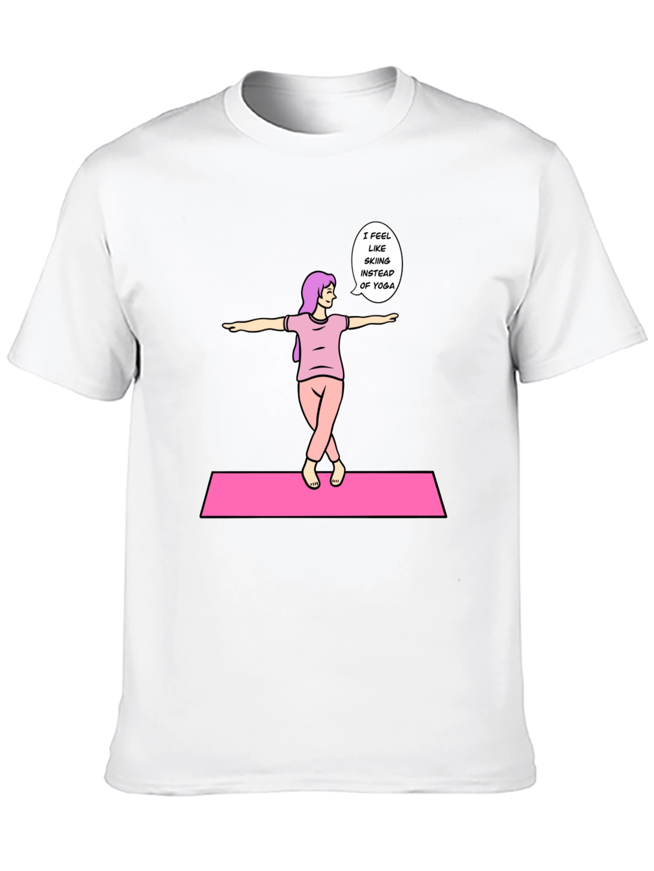 Black Funny Yoga Skiing Graphic Tee view 10