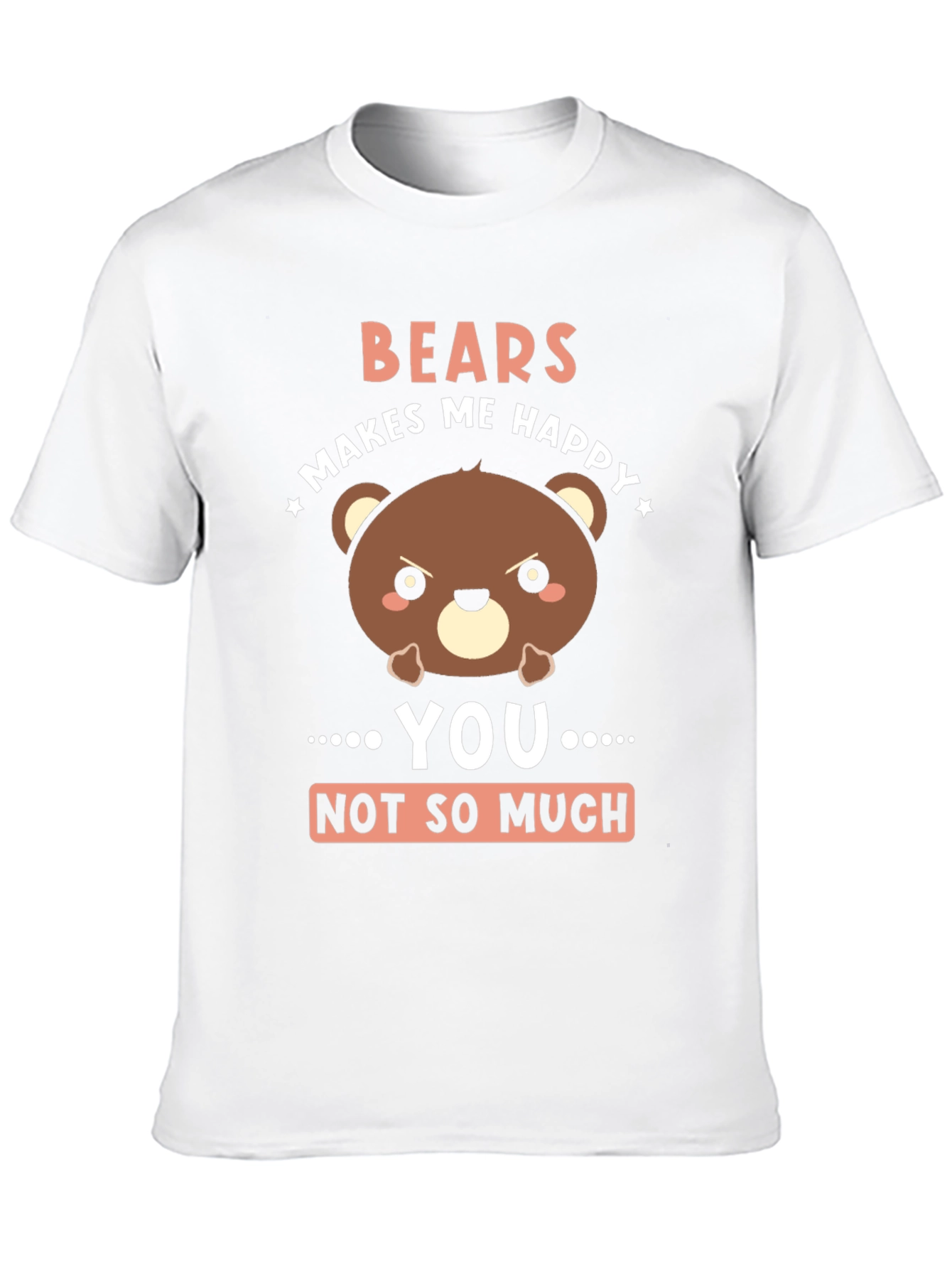 Black Funny Bear Graphic T-Shirt - "Bears Makes Me Happy" view 10