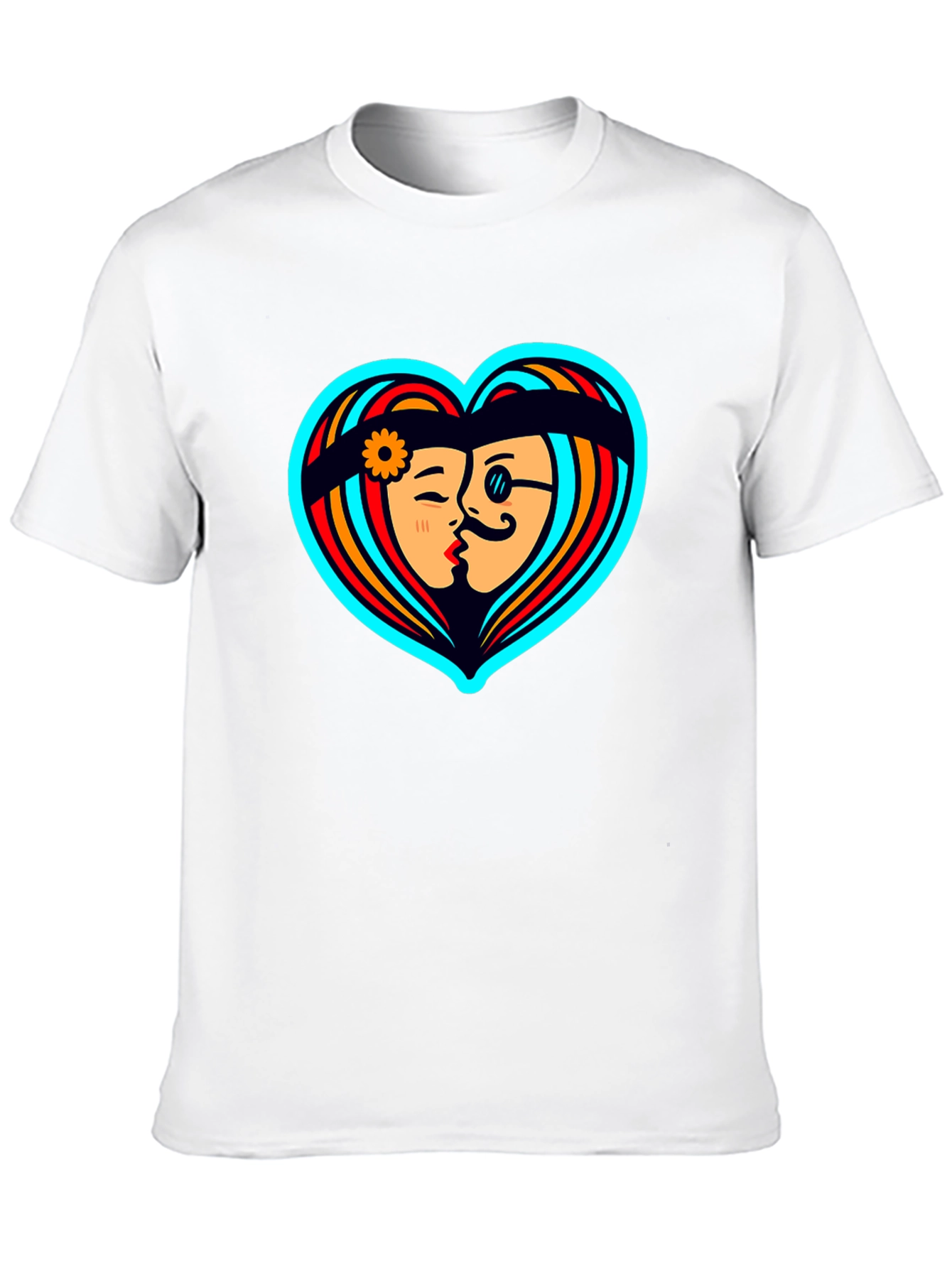 Black Retro Love Heart Graphic Tee - Black Cotton Shirt view 10
