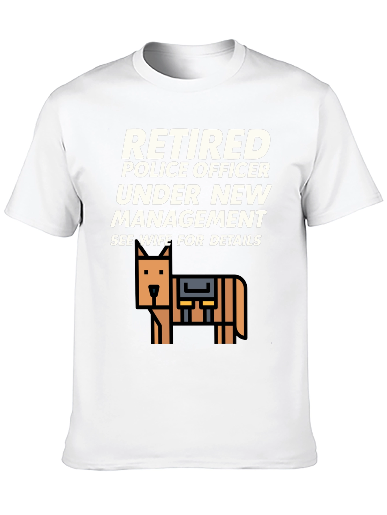 Black Retired Police Officer T-Shirt - See Wife For Details view 10