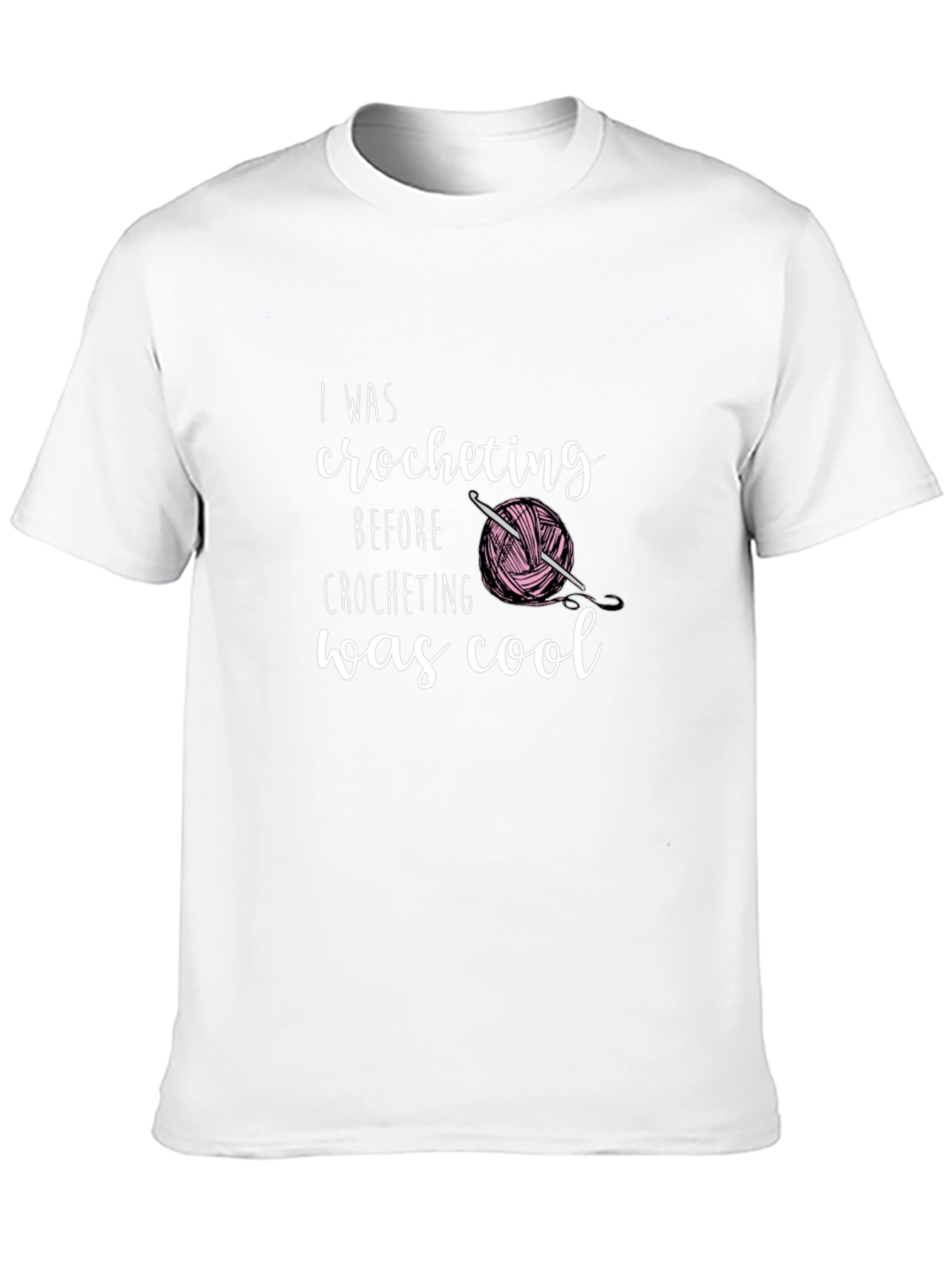 Black I Was Crocheting Before It Was Cool T-Shirt view 10