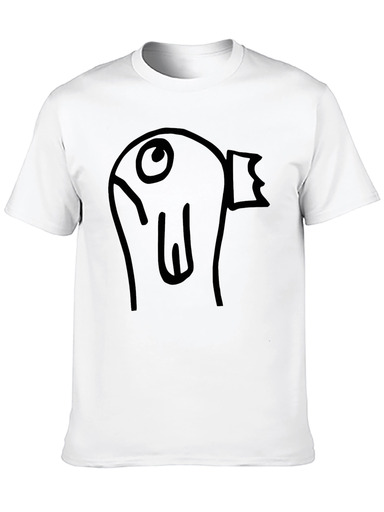 Black Men's Black T-Shirt with Funny Duck Graphic view 10