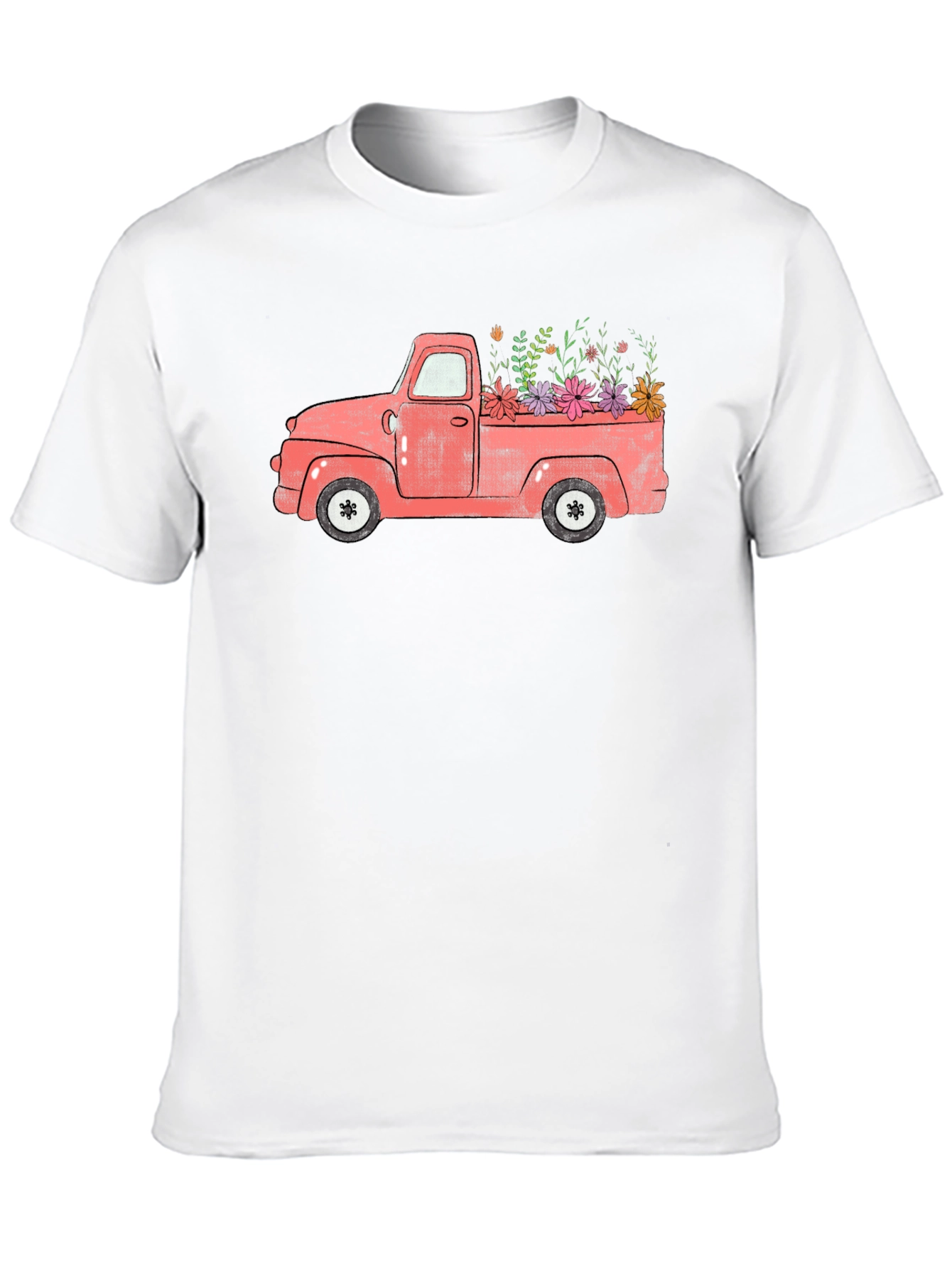 Black Vintage Floral Truck Graphic T-Shirt view 10