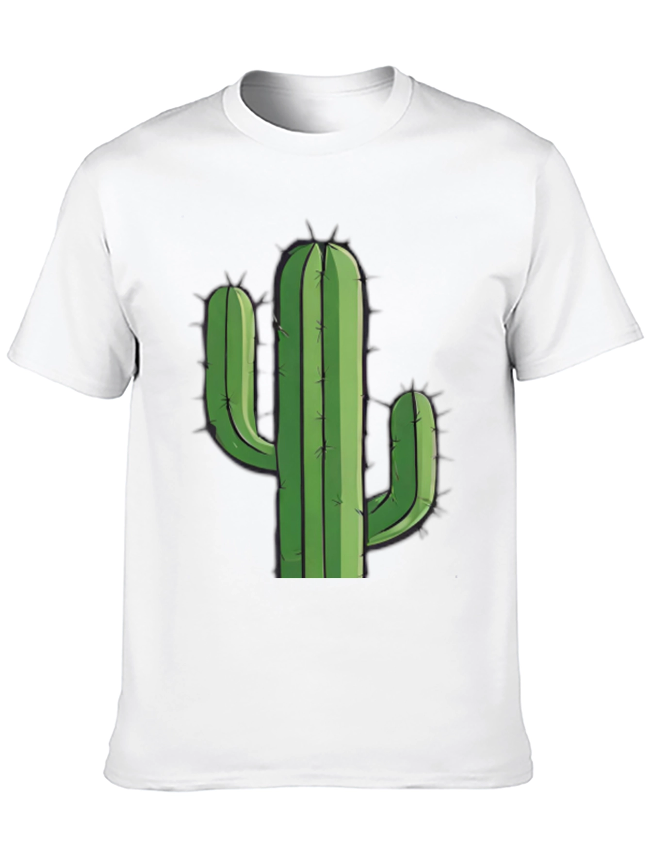 Black Cactus Graphic Tee - Black Cotton T-Shirt view 10