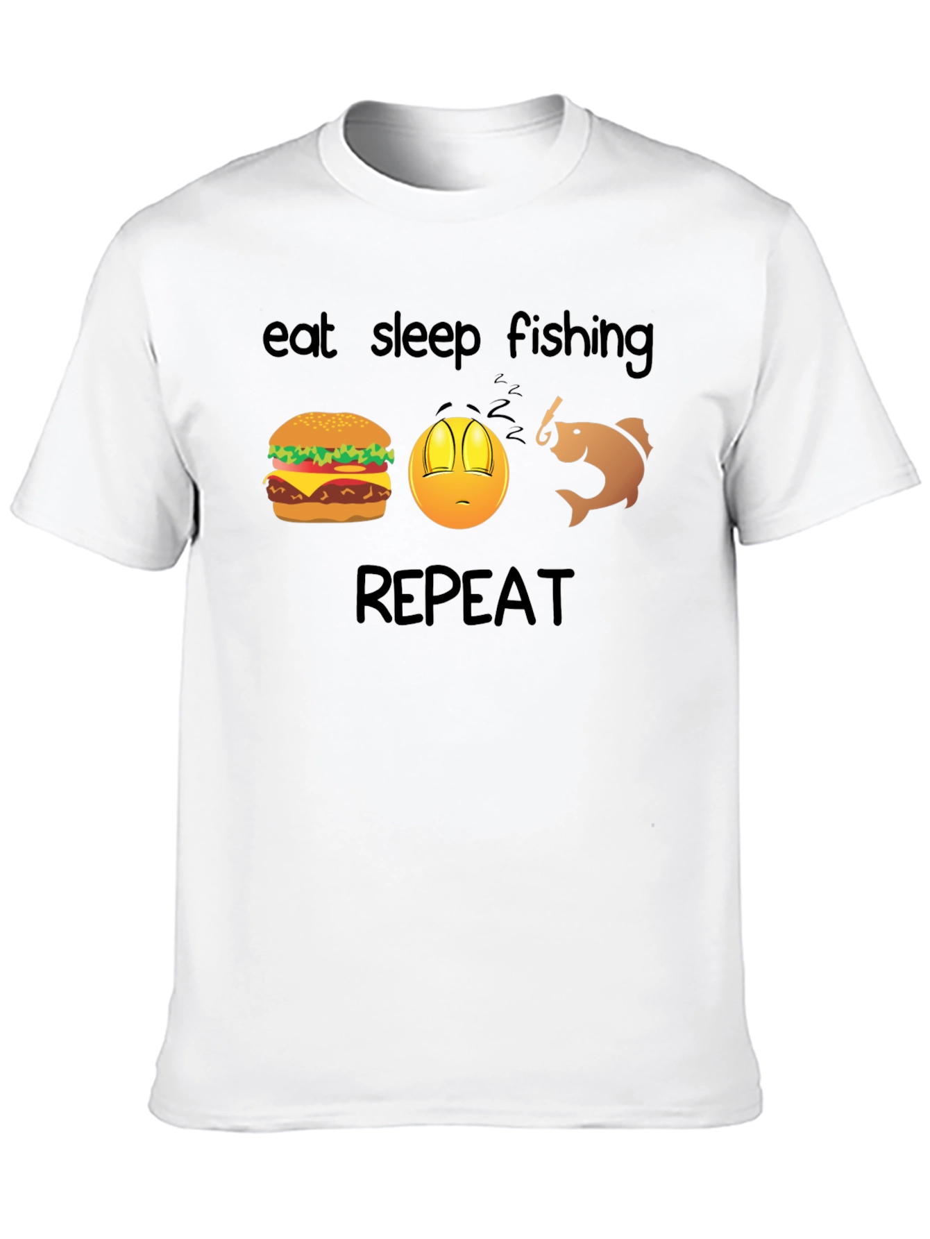 Black Eat Sleep Fishing Repeat T-Shirt view 10