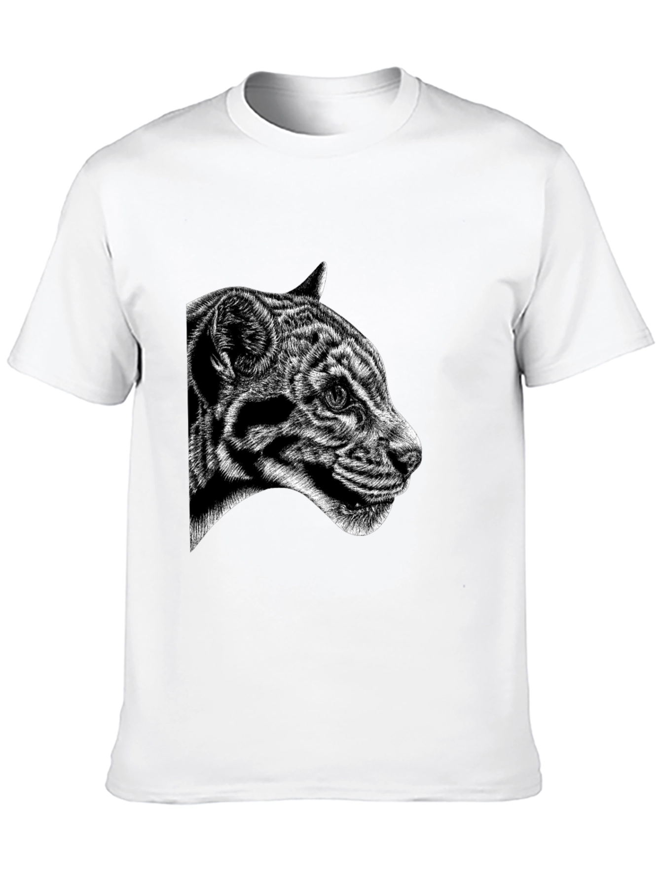 Black Black Tee with Clouded Leopard Design view 10