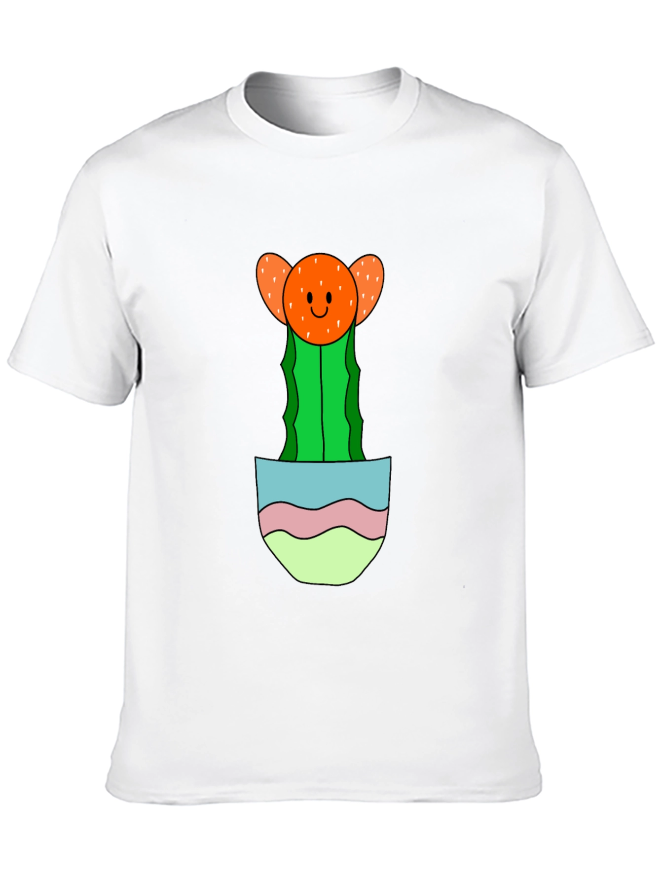 Black Cute Cactus Pocket T-Shirt - Unique Graphic Tee view 10