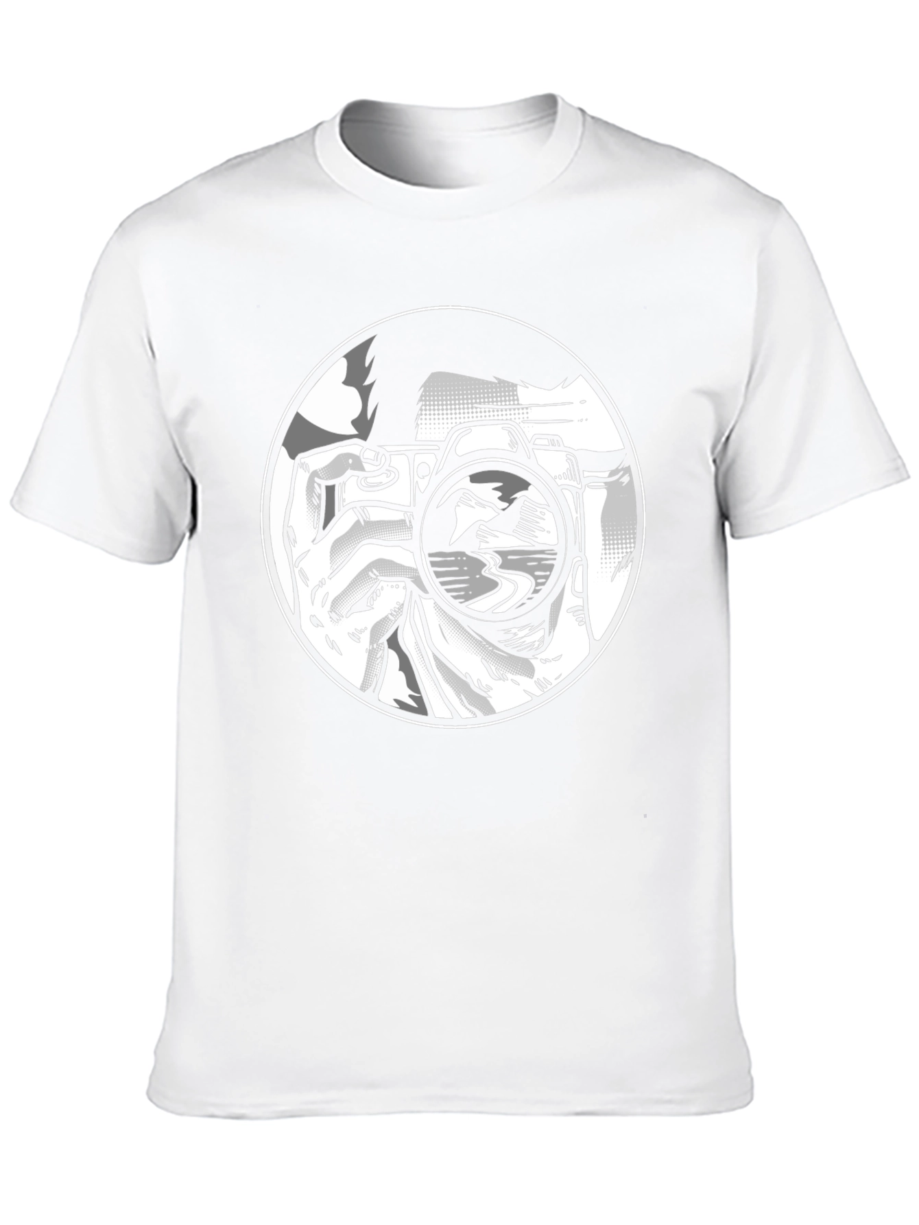 Black Photographer Graphic T-Shirt - Black Crew Neck Tee view 10