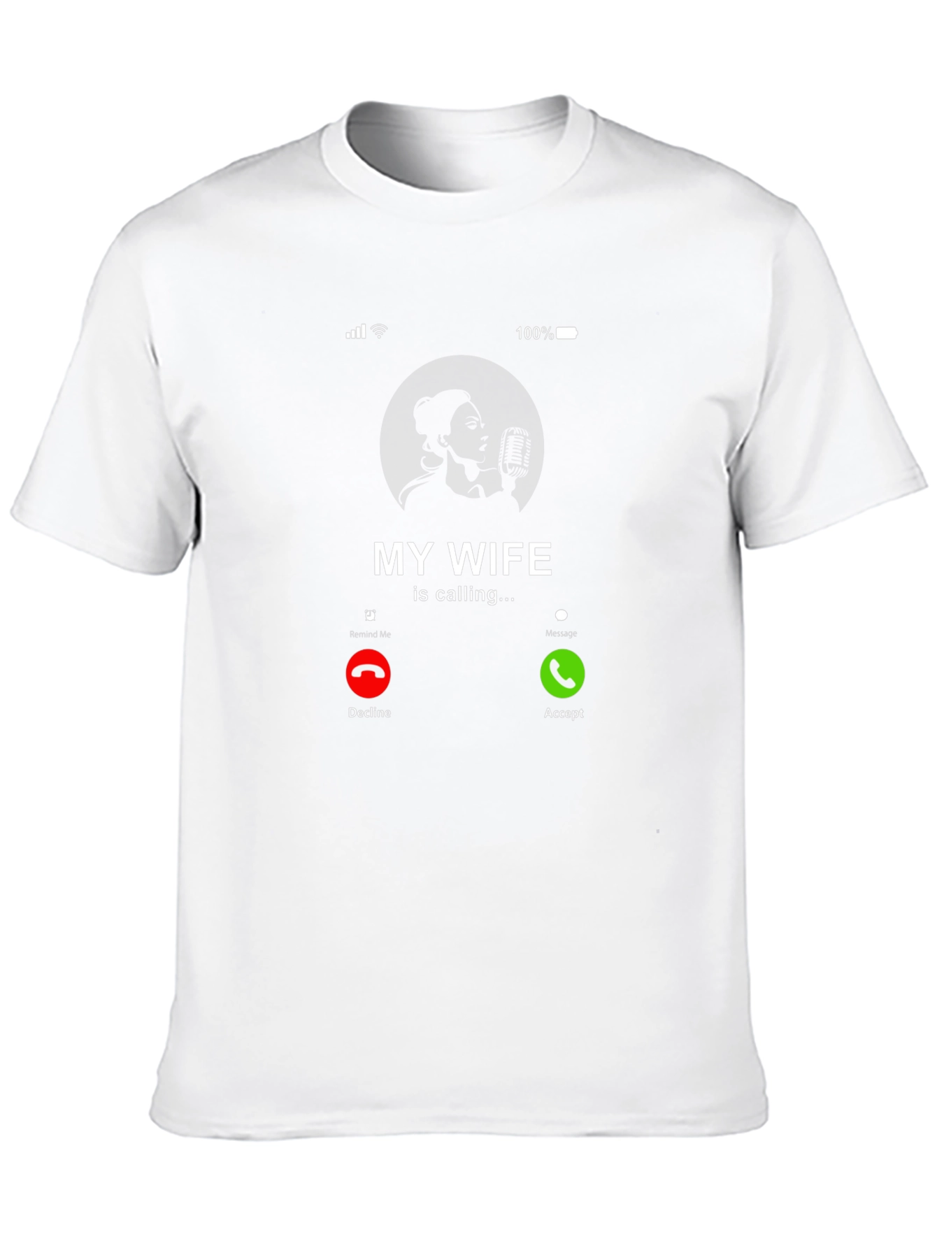 Black My Wife is Calling Graphic Tee - Humorous Husband T-Shirt view 10
