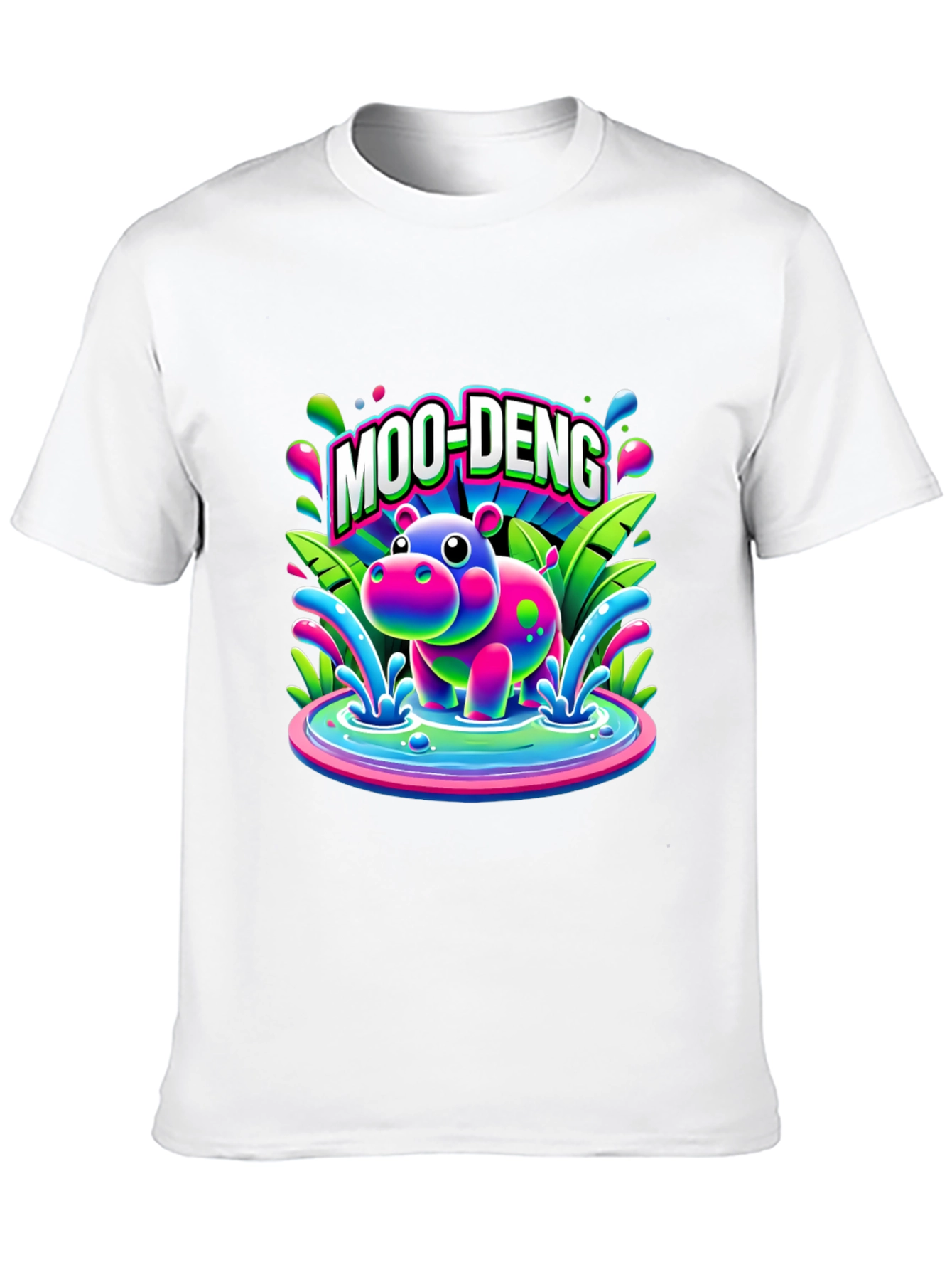 Black Moo-Deng Hippo Graphic T-Shirt view 10