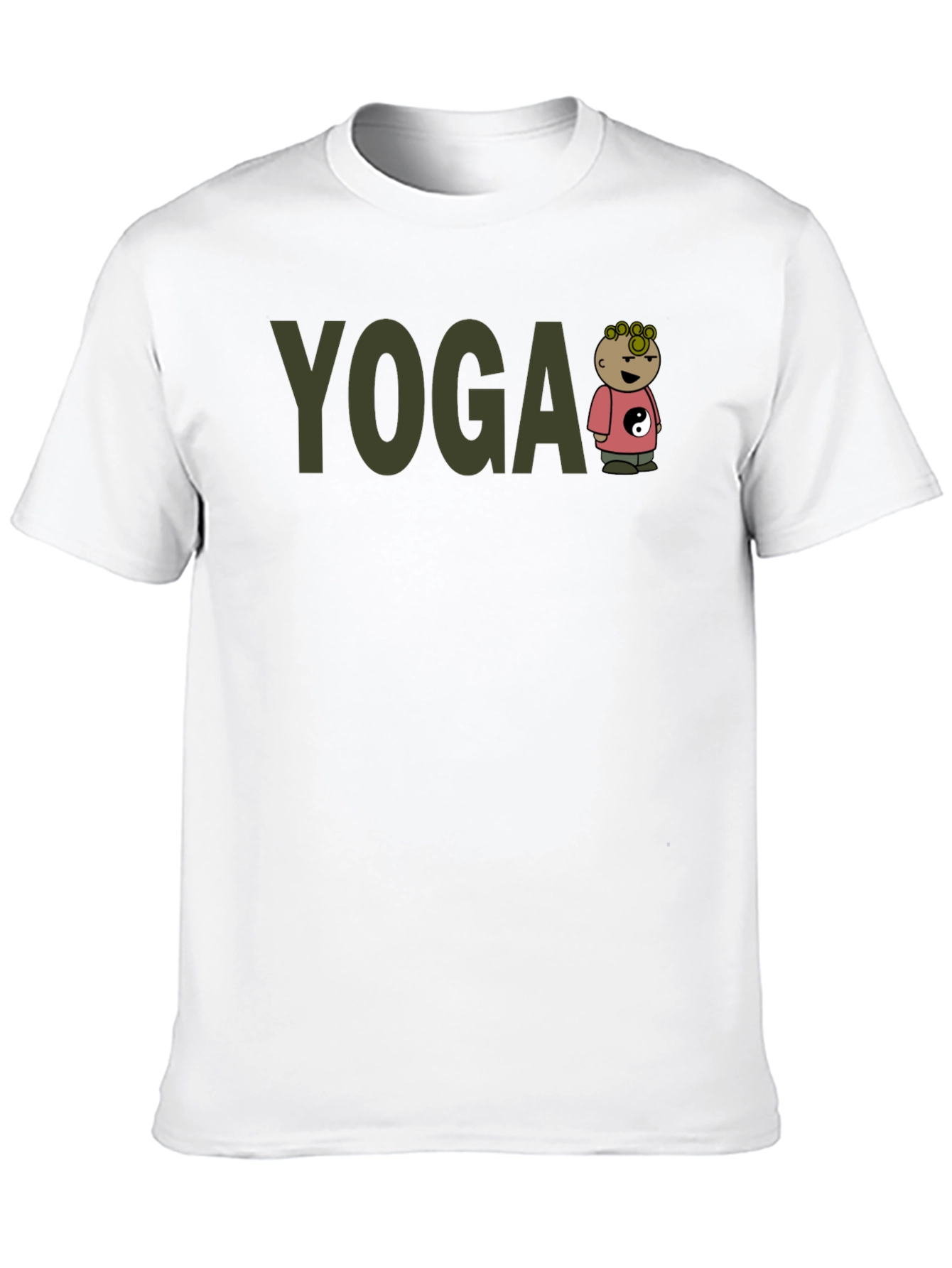 Black Yoga Cartoon Character T-Shirt view 10