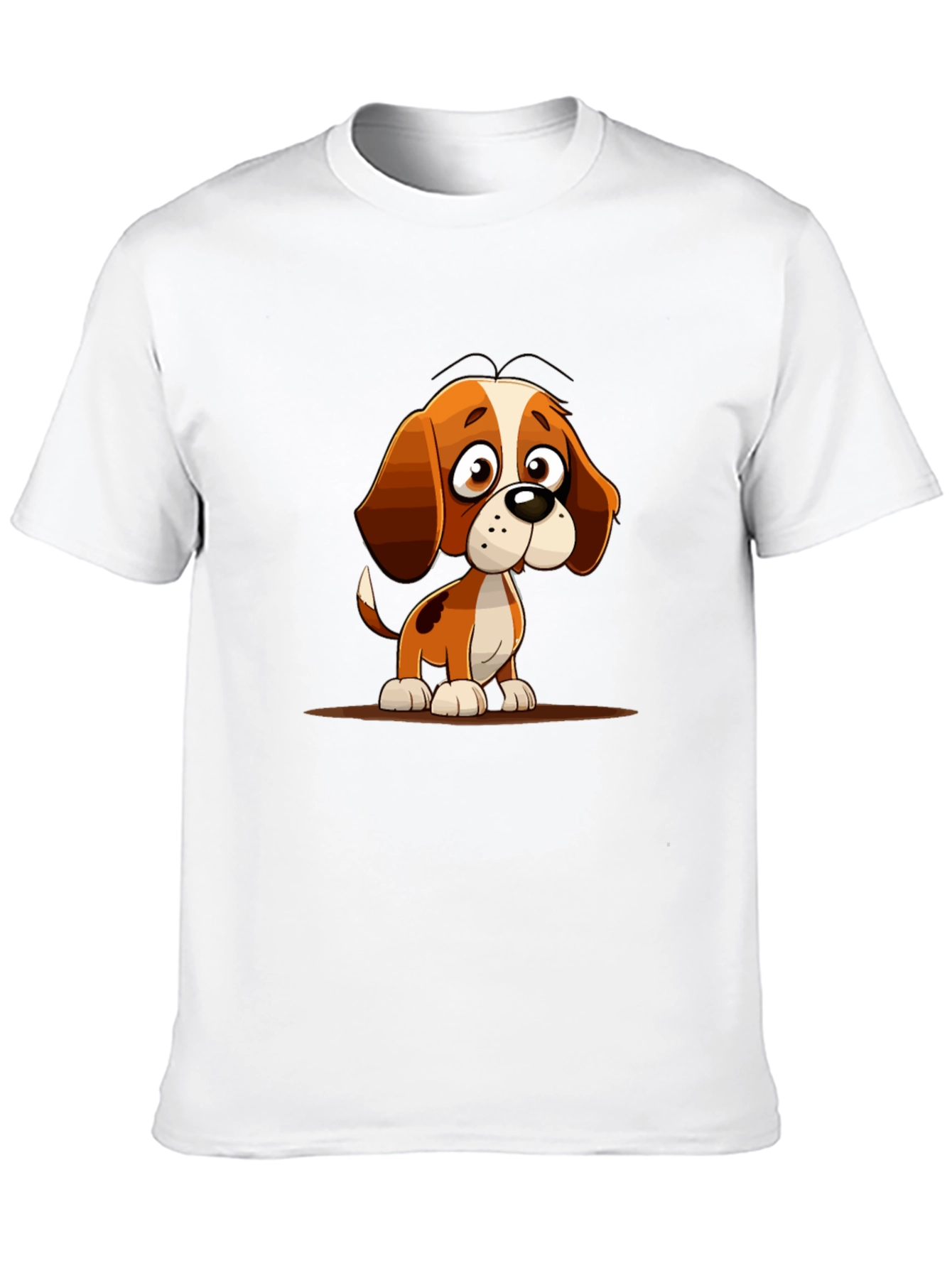 Black Cute Cartoon Dog Graphic Tee - Unisex view 10