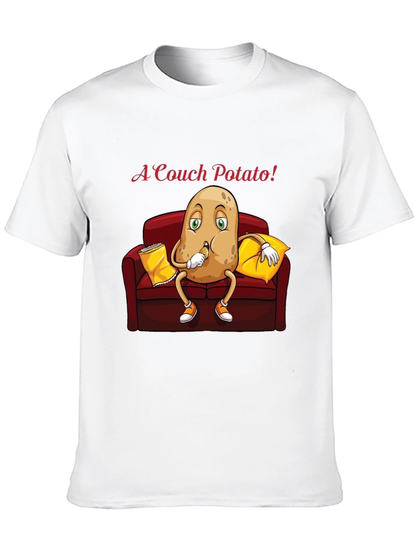 Black Couch Potato T-Shirt - Funny Cartoon Graphic Tee view 10