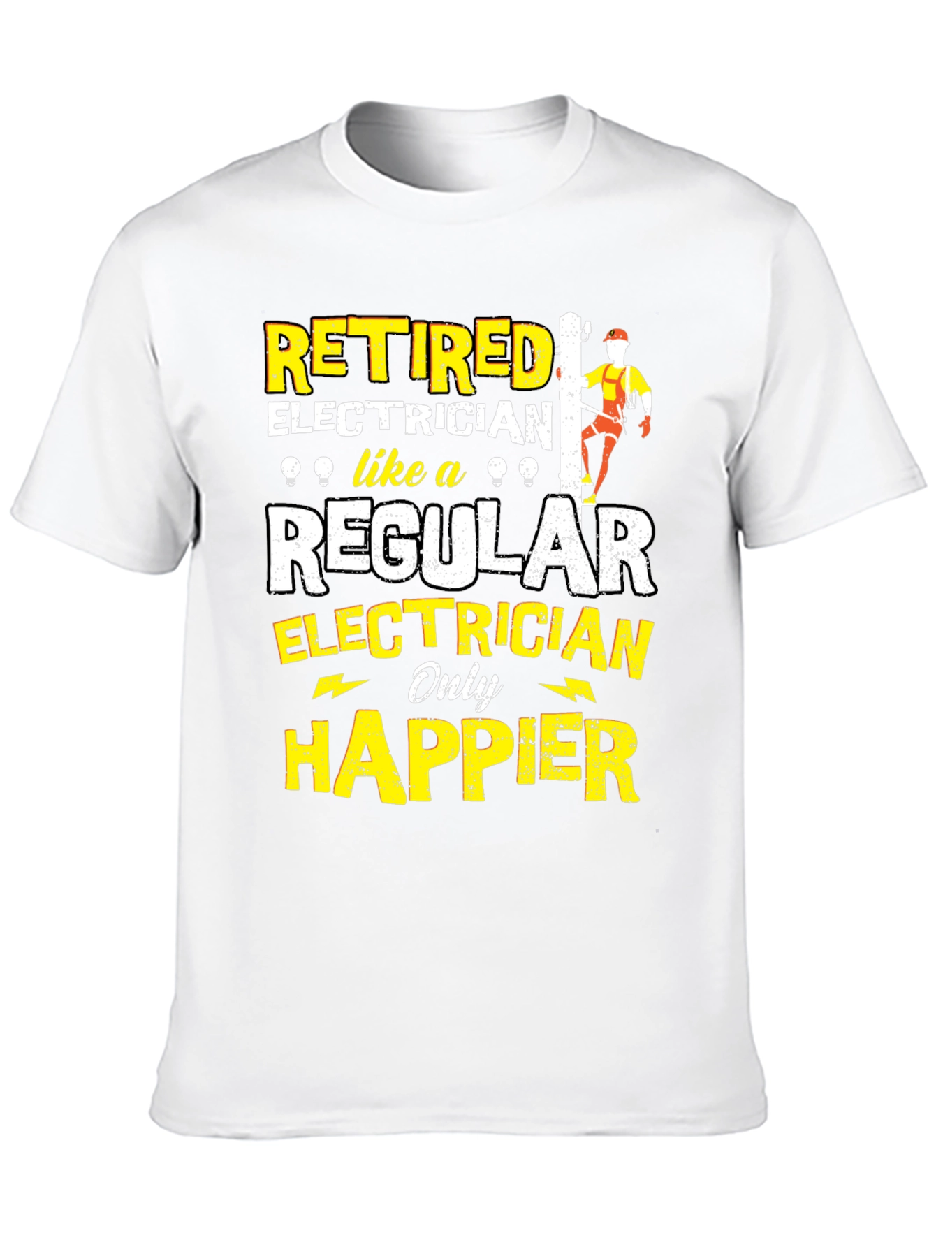 Black Retired Electrician Humor T-Shirt view 10