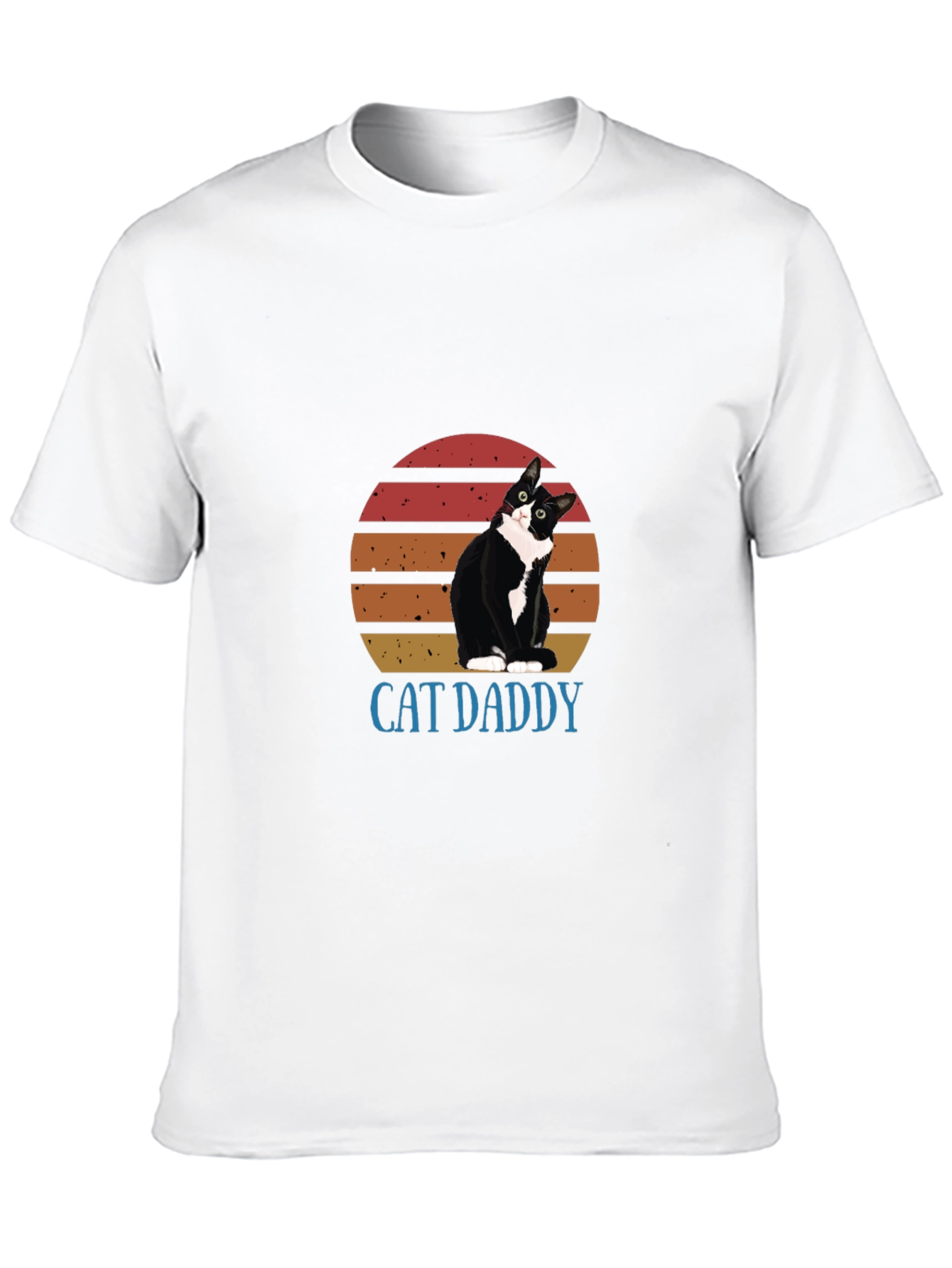 Black Cat Daddy Graphic Tee - Black Cotton T-Shirt view 10