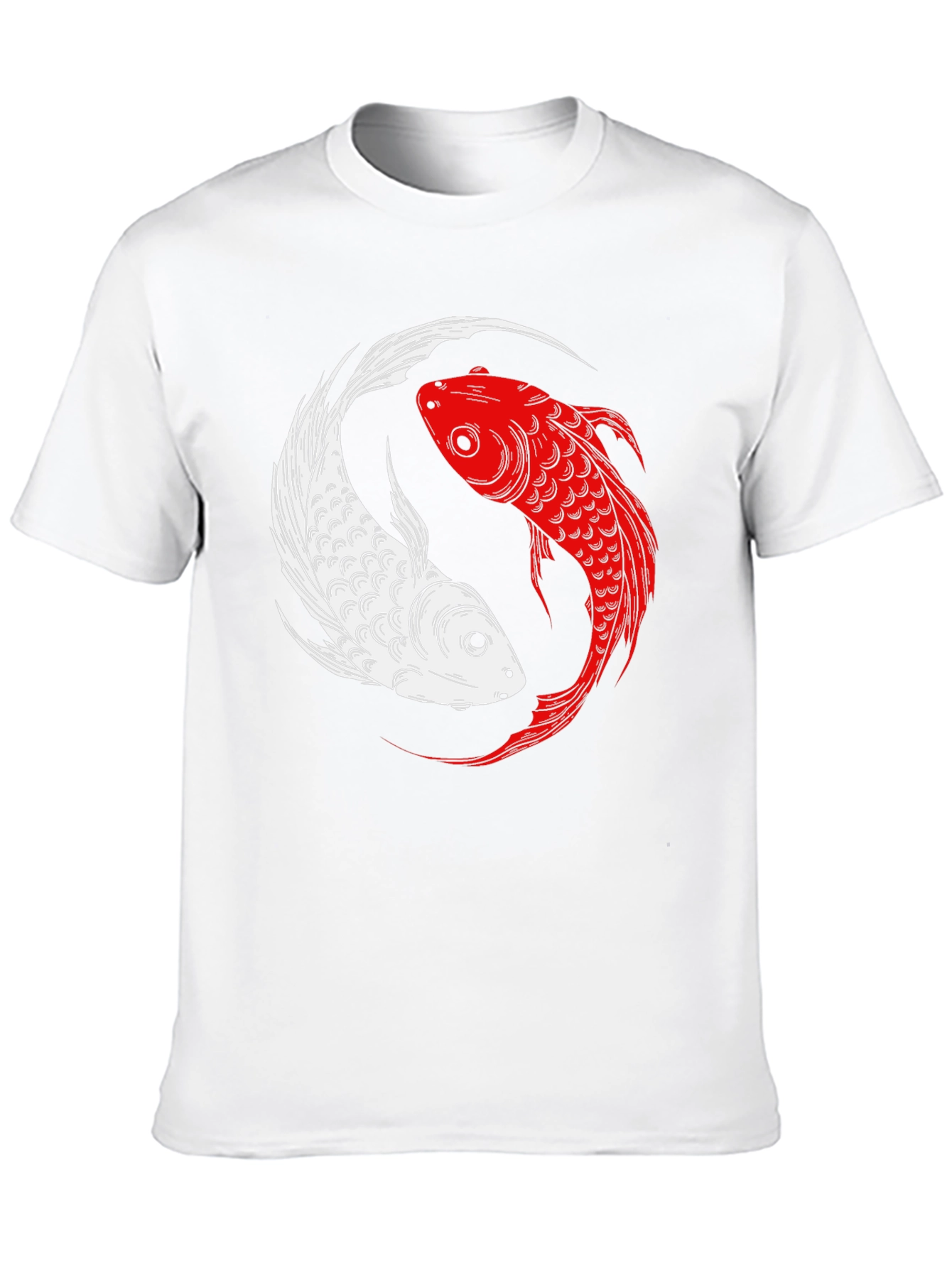 Black Yin Yang Koi Fish Graphic T-Shirt view 10