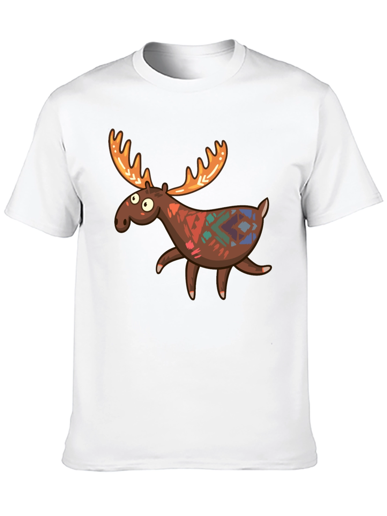 Black Funny Moose Graphic Tee - Black Cotton T-Shirt view 10