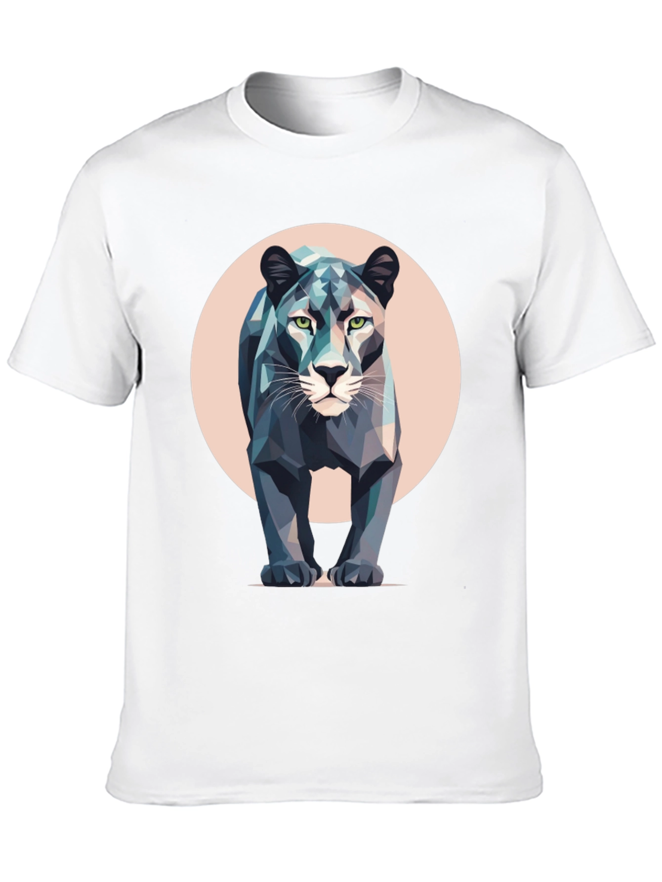 Black Geometric Panther T-Shirt - Modern Animal Print view 10