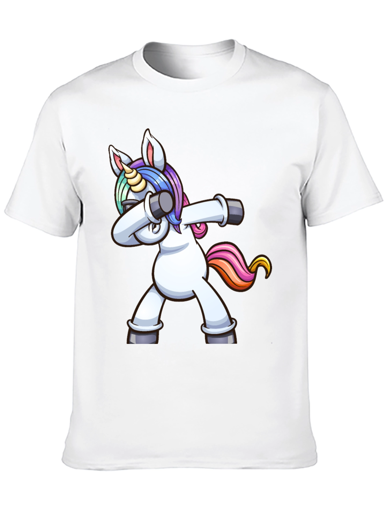 Black Dabbing Unicorn Graphic Tee - Black Cotton Shirt view 10