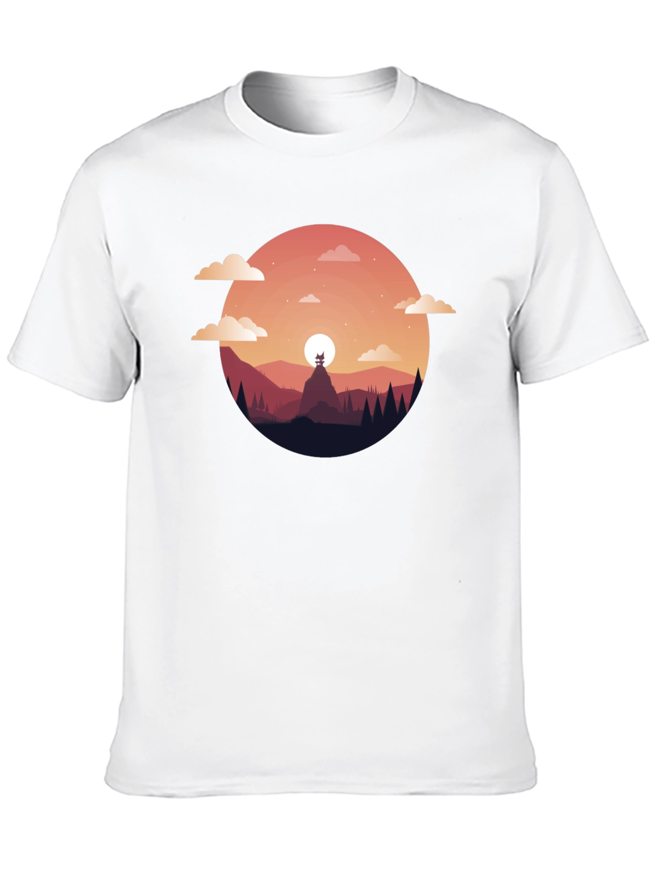 Black Sunset Mountain Graphic Tee - Black T-Shirt view 10