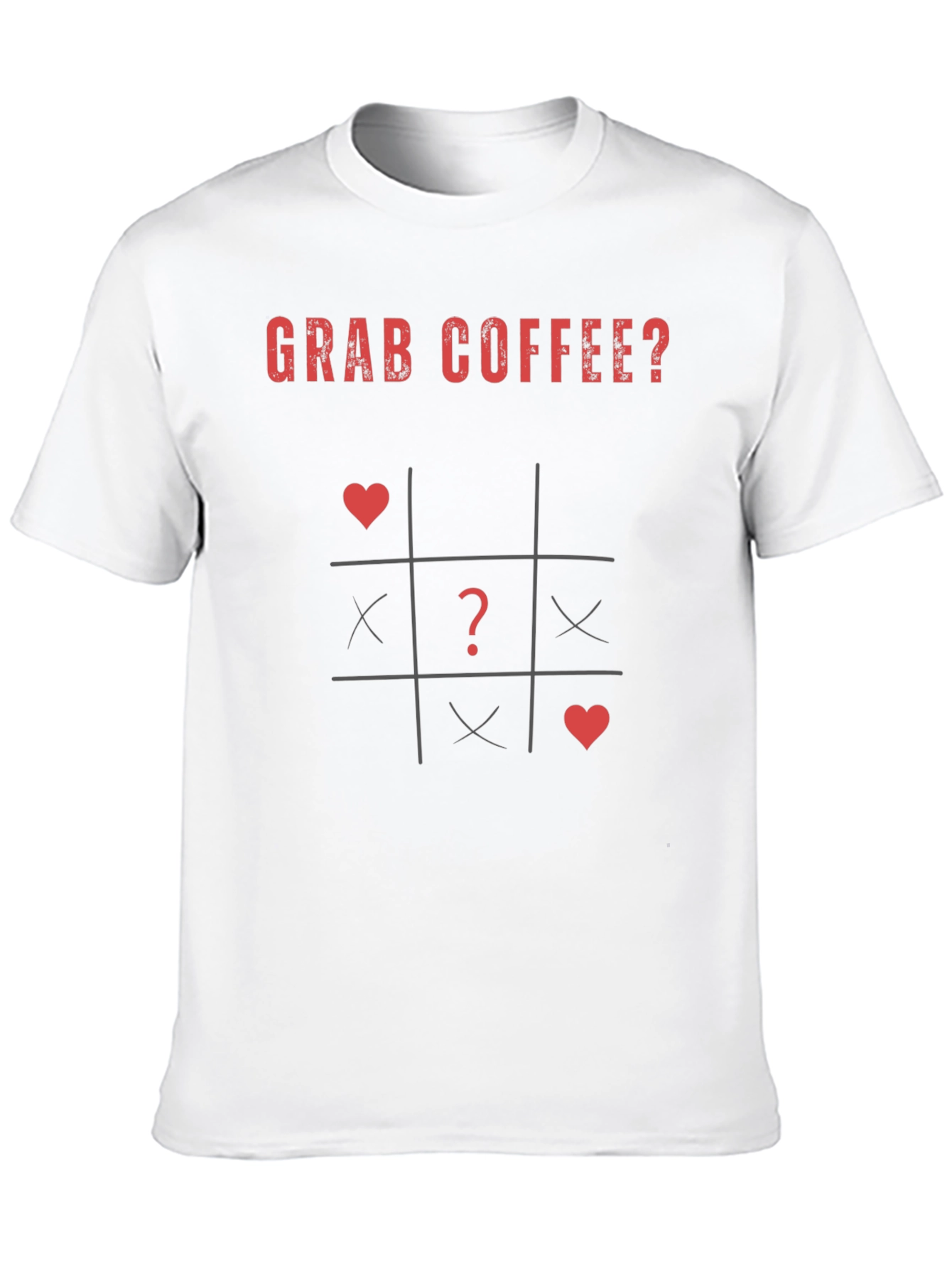 Black Grab Coffee? T-Shirt - Tic Tac Toe Design view 10