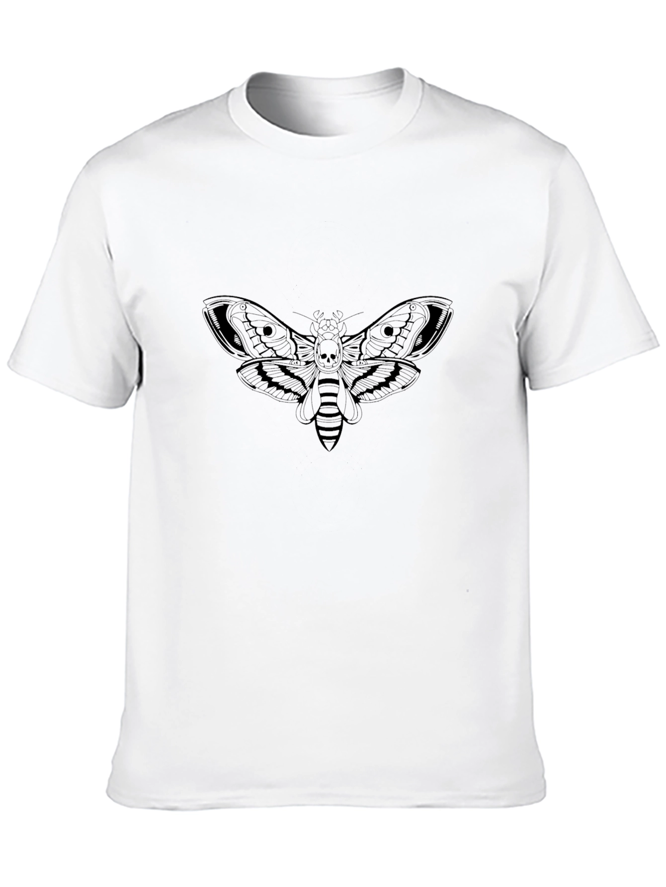 Black Moth Skull Graphic Tee - Men's Black T-Shirt view 10