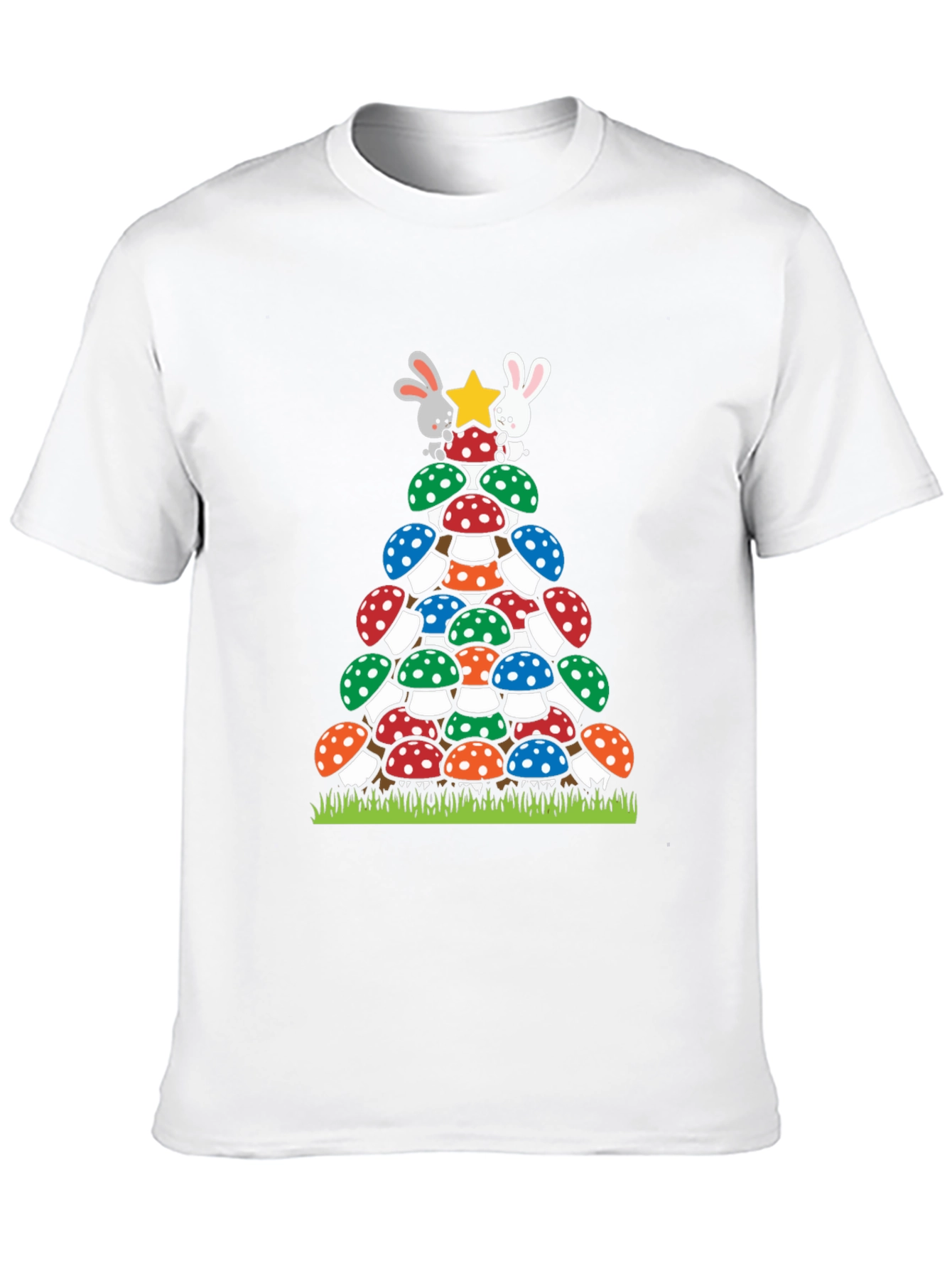 Black Mushroom Christmas Tree T-Shirt view 10