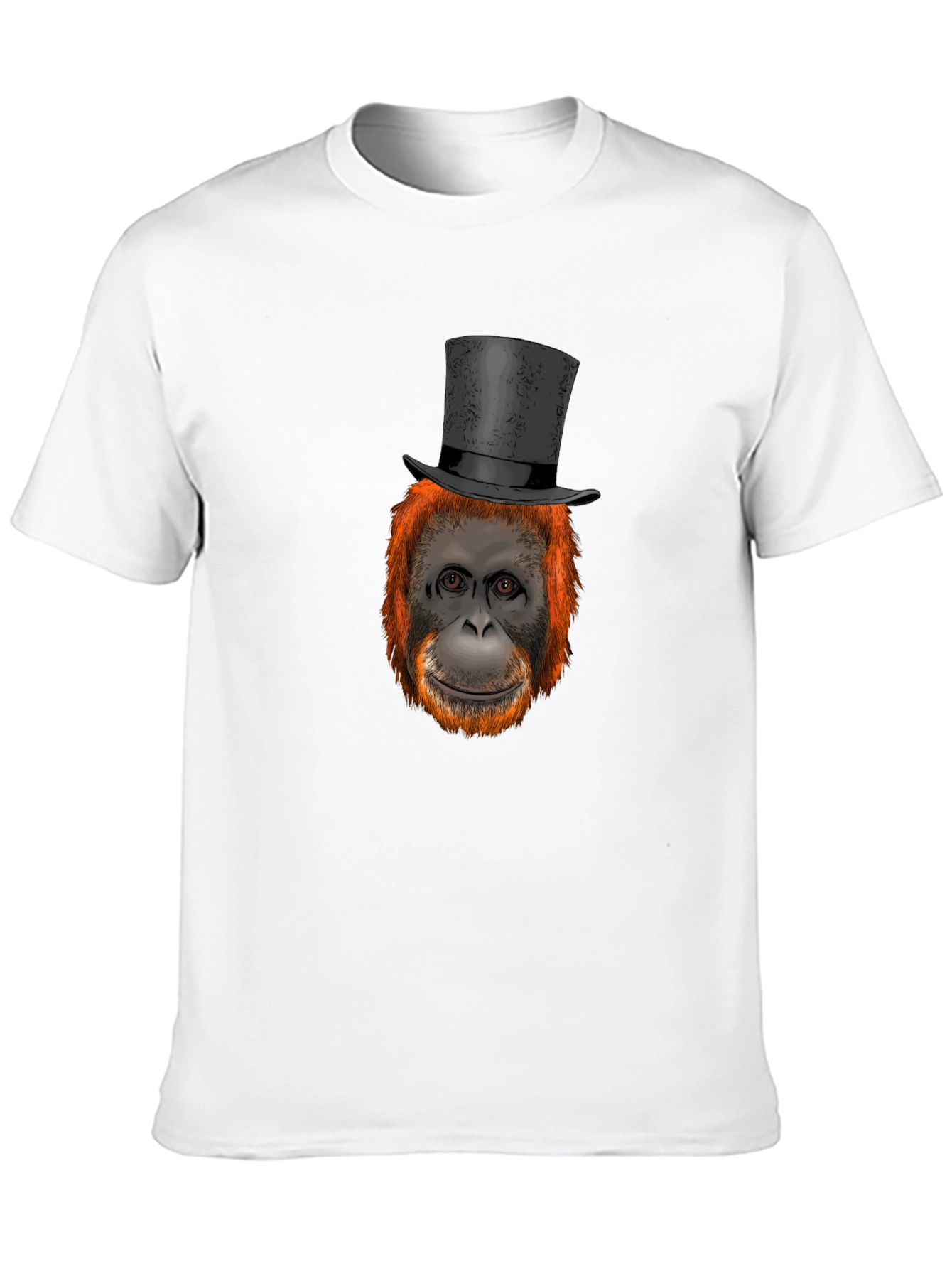 Black Orangutan Top Hat Graphic T-Shirt view 10