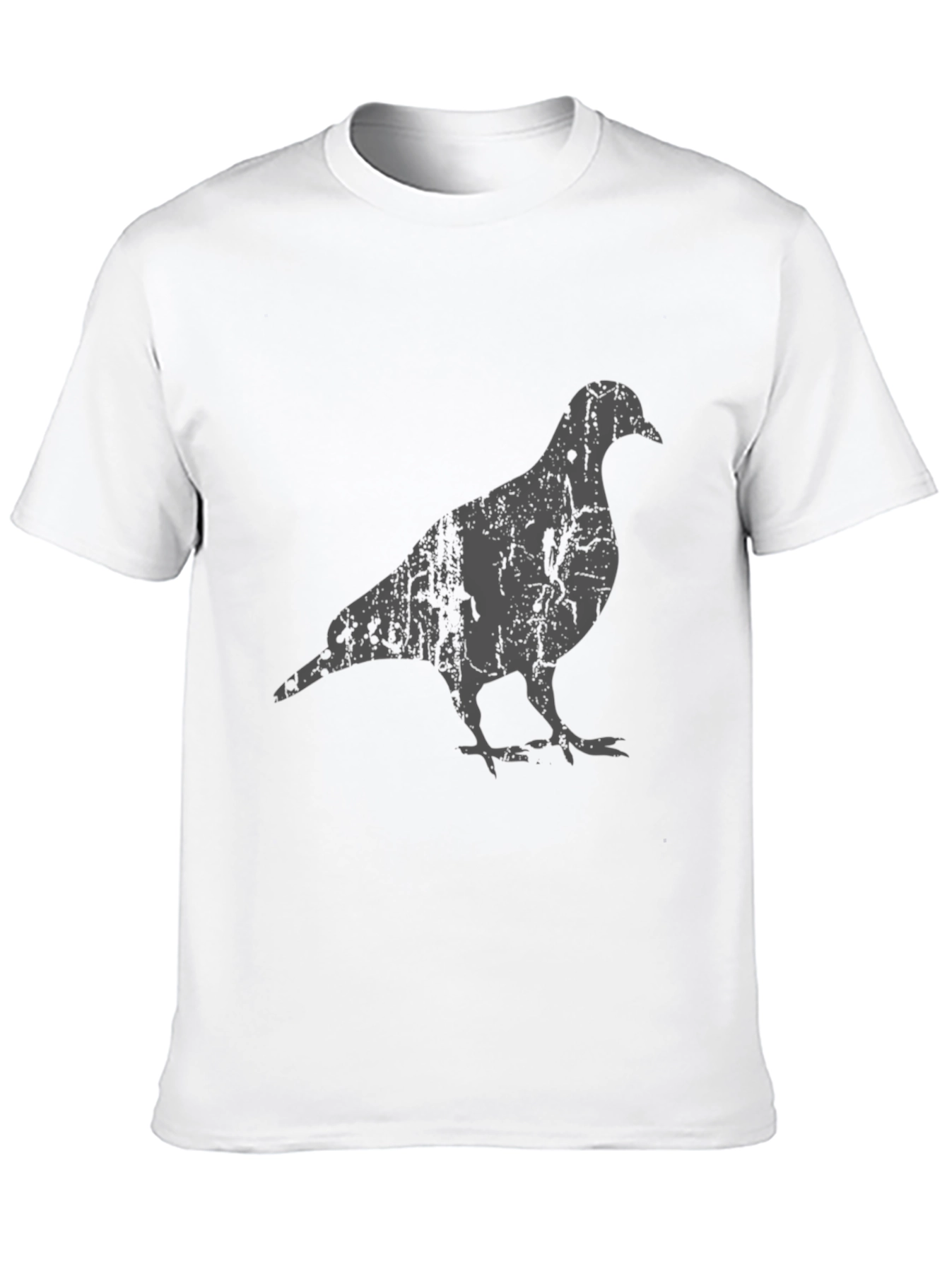 Black Distressed Pigeon Graphic Tee - Men's Black T-Shirt view 10