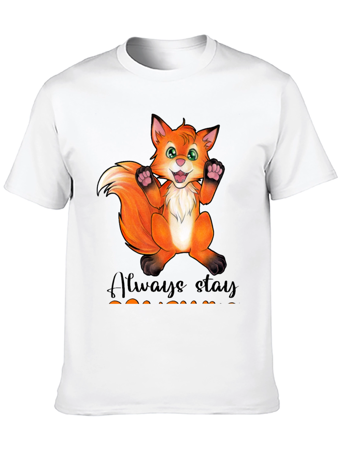 Black Cute Fox Graphic T-Shirt - Always Stay Humble view 10
