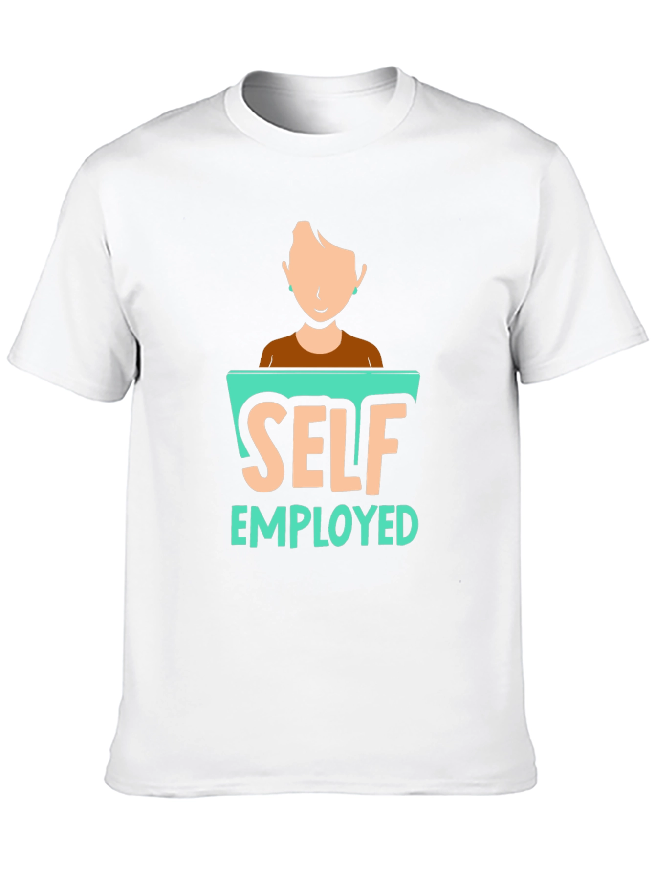 Black Self Employed Graphic T-Shirt, Black Cotton Blend view 10