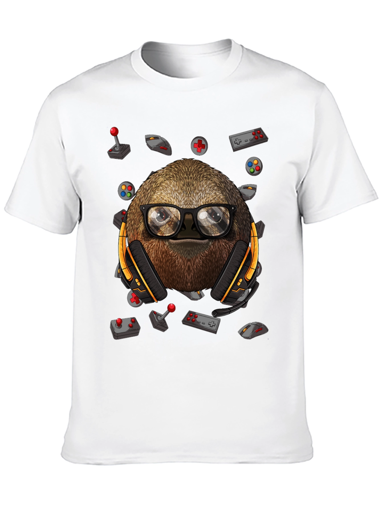 Black Gamer Sloth T-Shirt - Playful Graphic Tee view 10