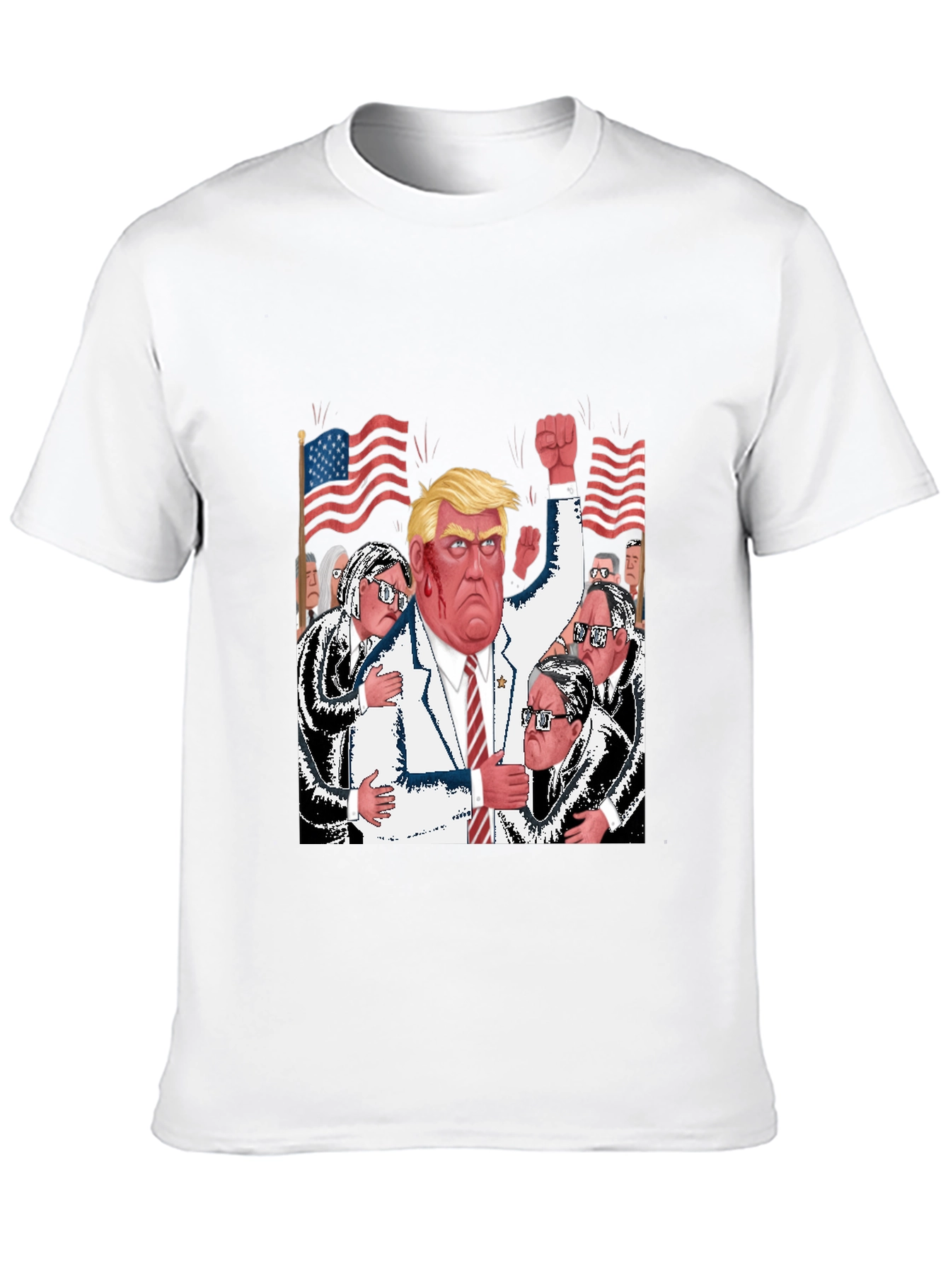 Black Trump Political Cartoon T-Shirt view 10