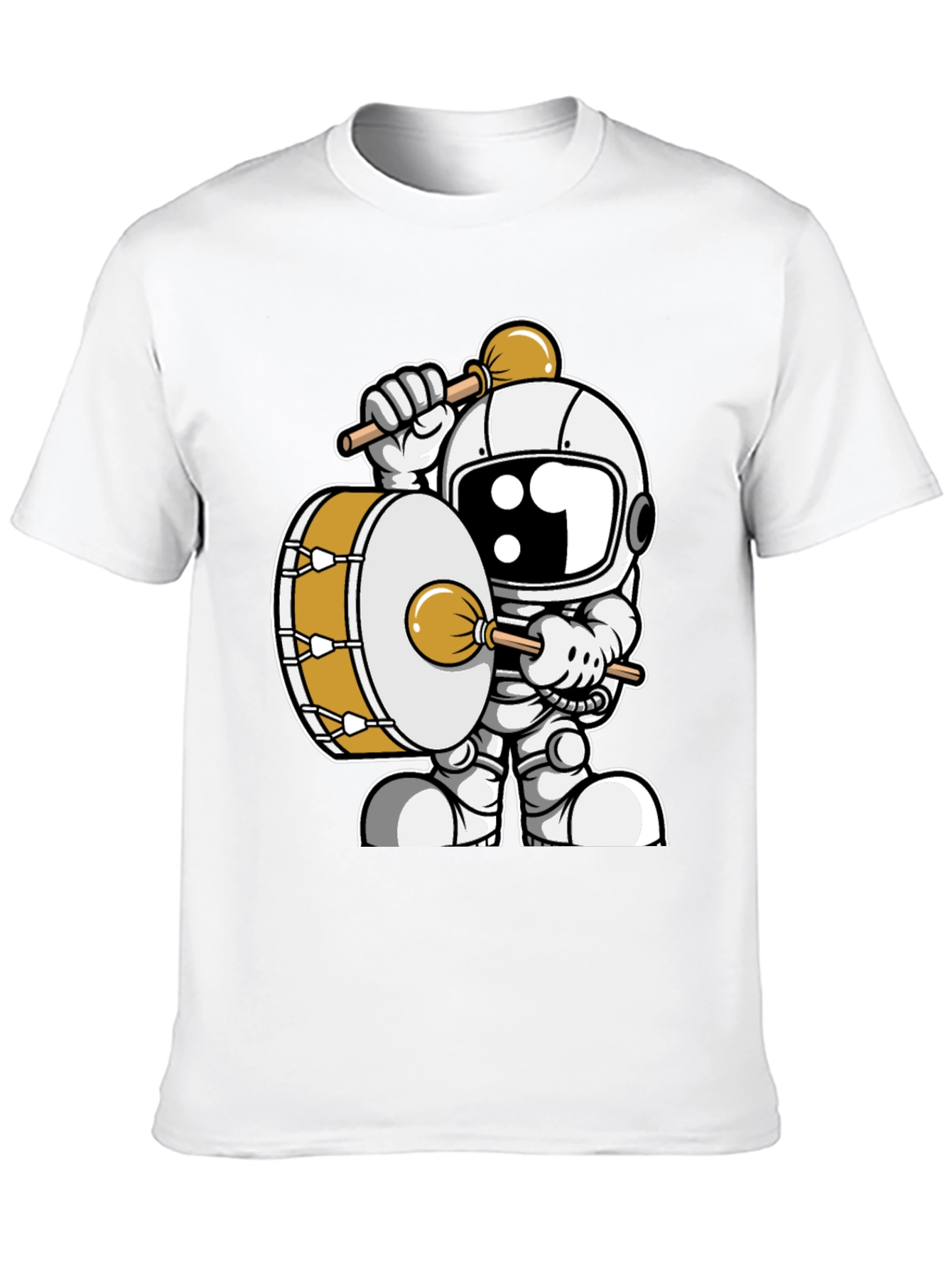 Black Astronaut Drummer T-Shirt - Space Musician Tee view 10