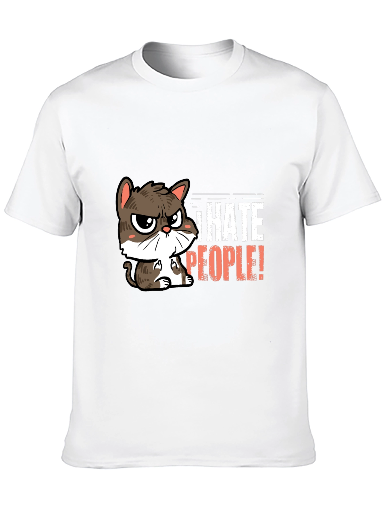 Black I Hate People Cat Graphic T-Shirt view 10