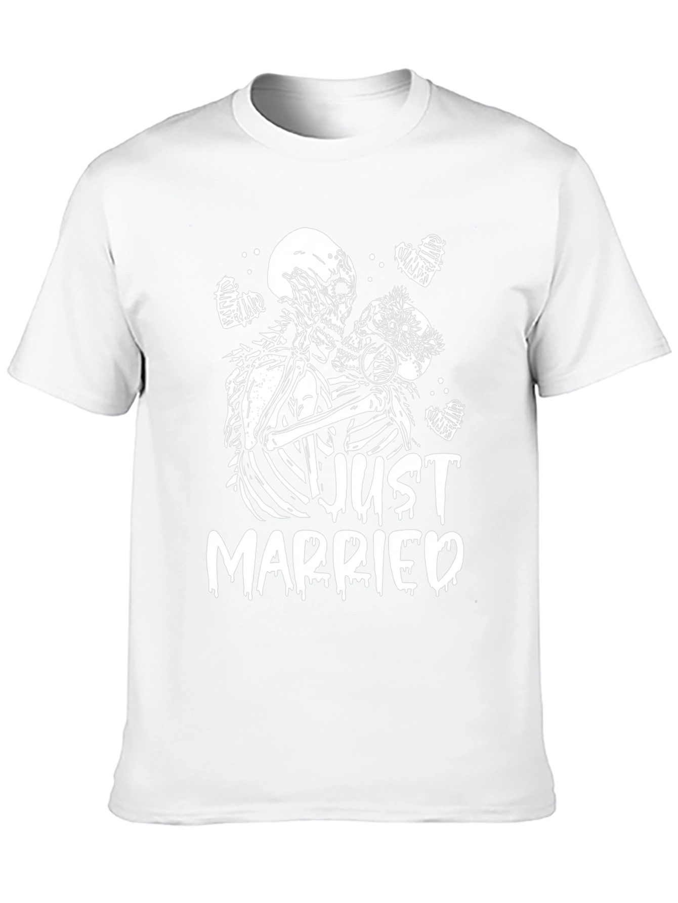 Black Just Married Skeleton Graphic Tee view 10