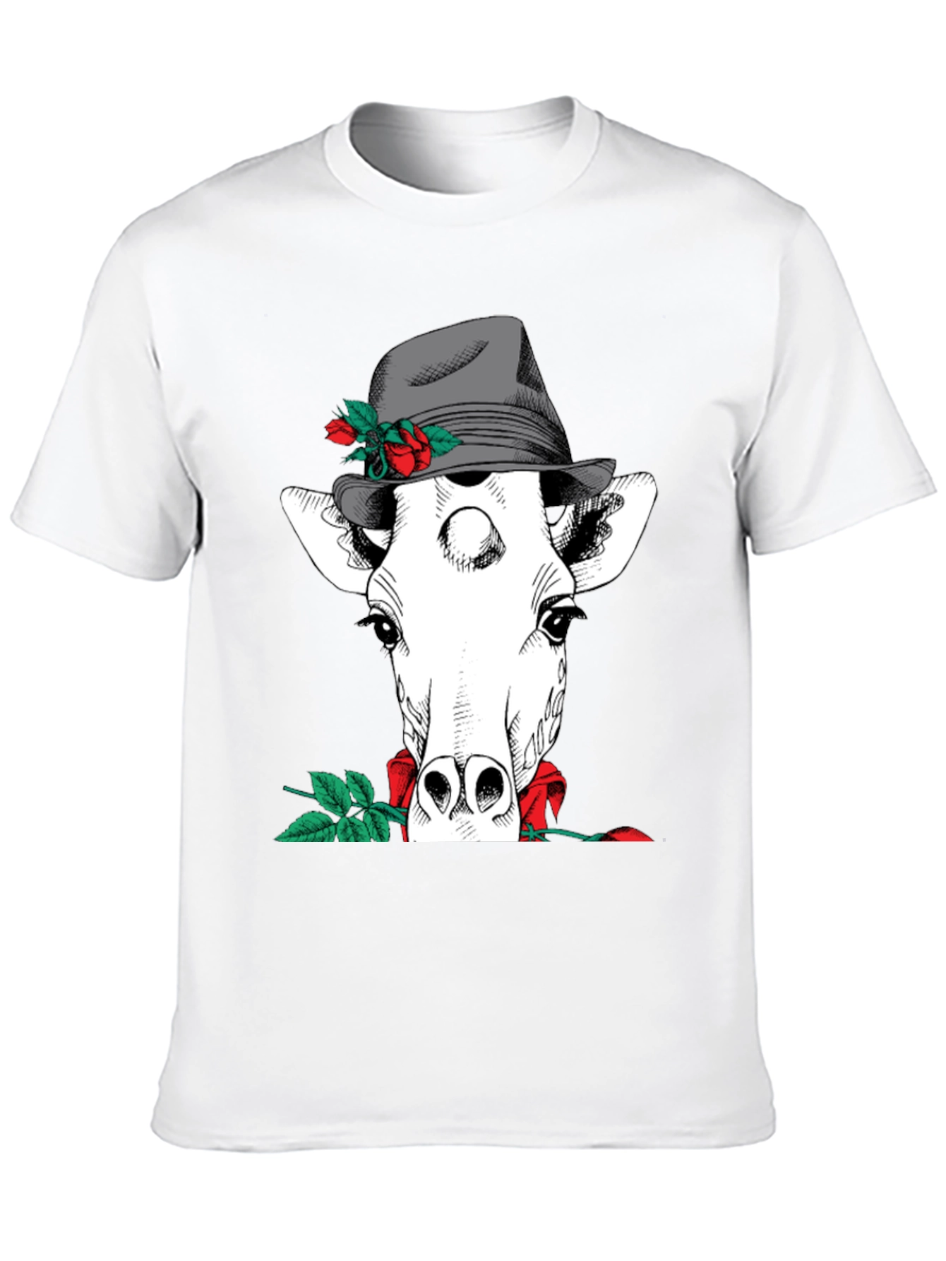 Black Giraffe in Hat Graphic Tee view 10