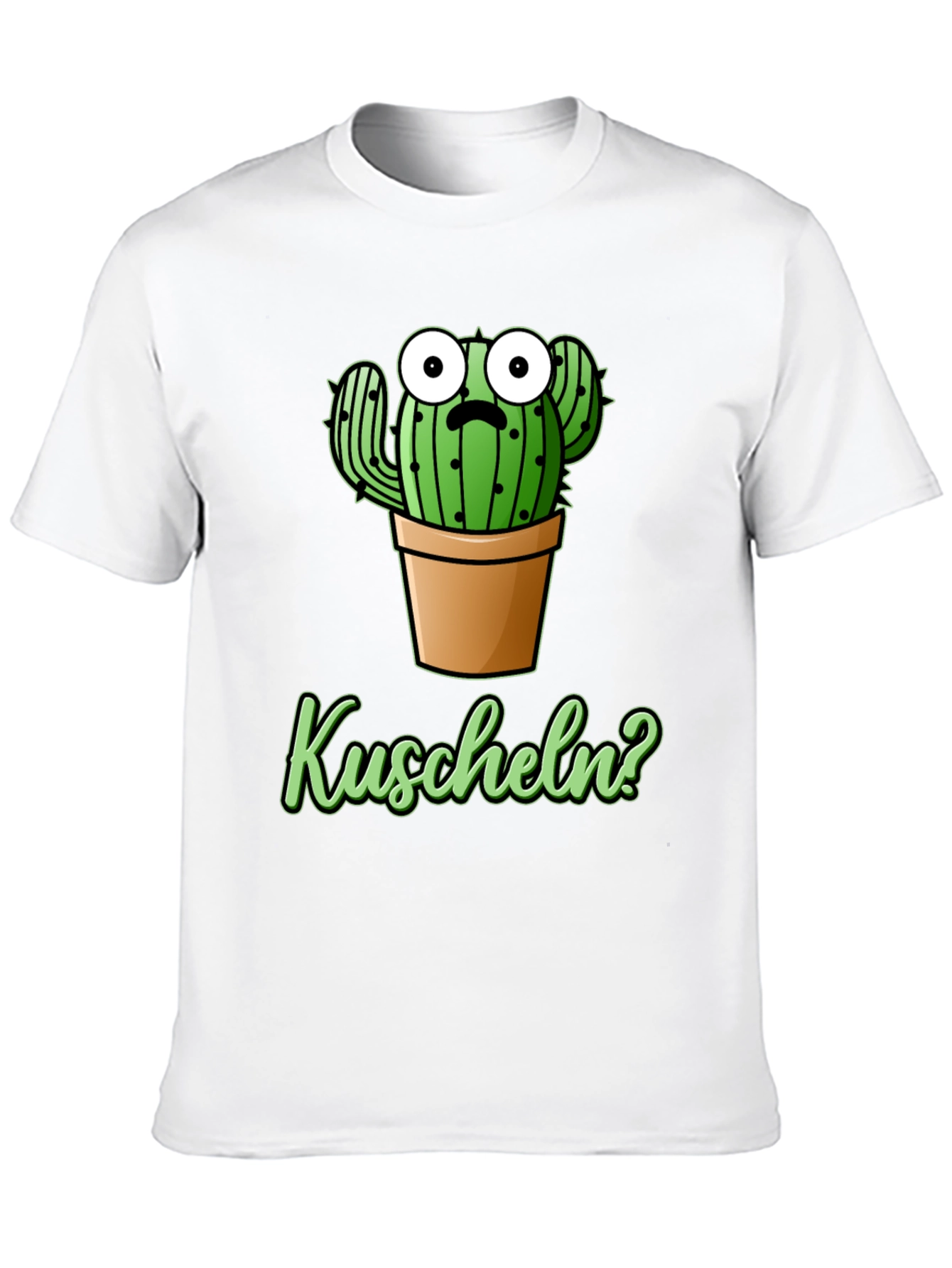 Black Cactus 'Kuscheln?' Black Graphic T-Shirt view 10