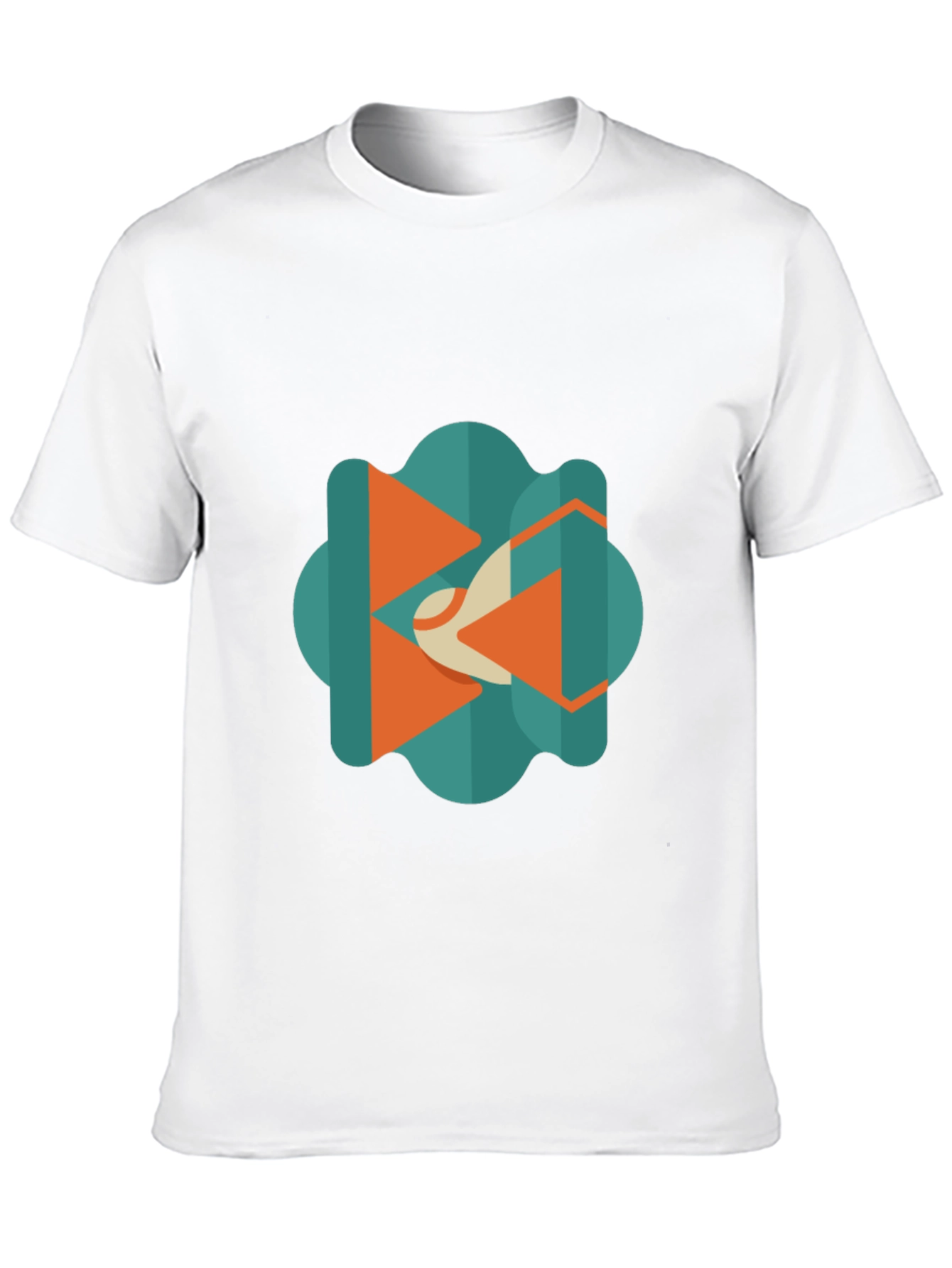 Black Abstract Geometric Graphic Black T-Shirt view 10