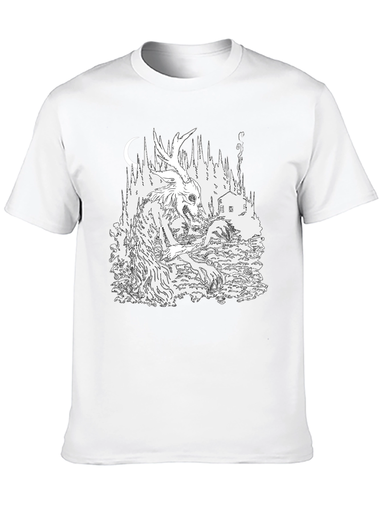 Black Monster Forest Graphic T-Shirt view 10